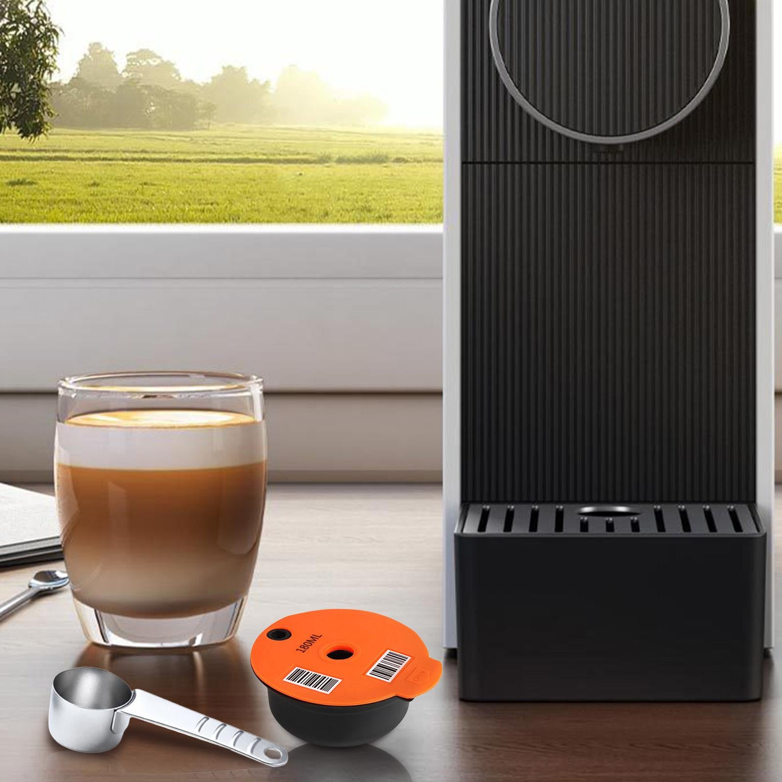 Espresso Coffee Capsules Brush Spoon Set for TAS5552UC/05 Coffee Machine Orange 180ML