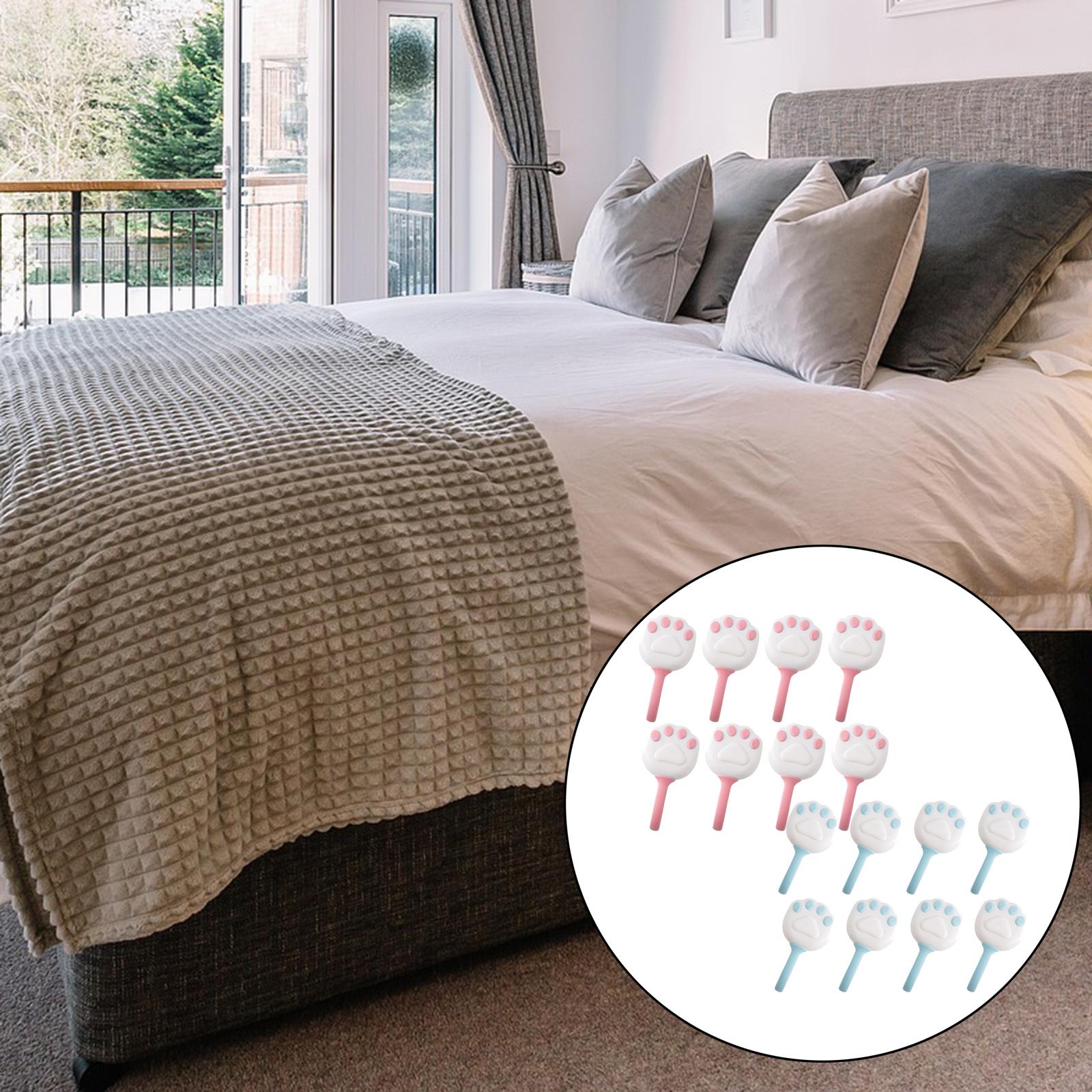 8Pcs Non-Slip Quilt Fixer Clip Quilt Clips Holder Fastener for Bed Duvet Pink