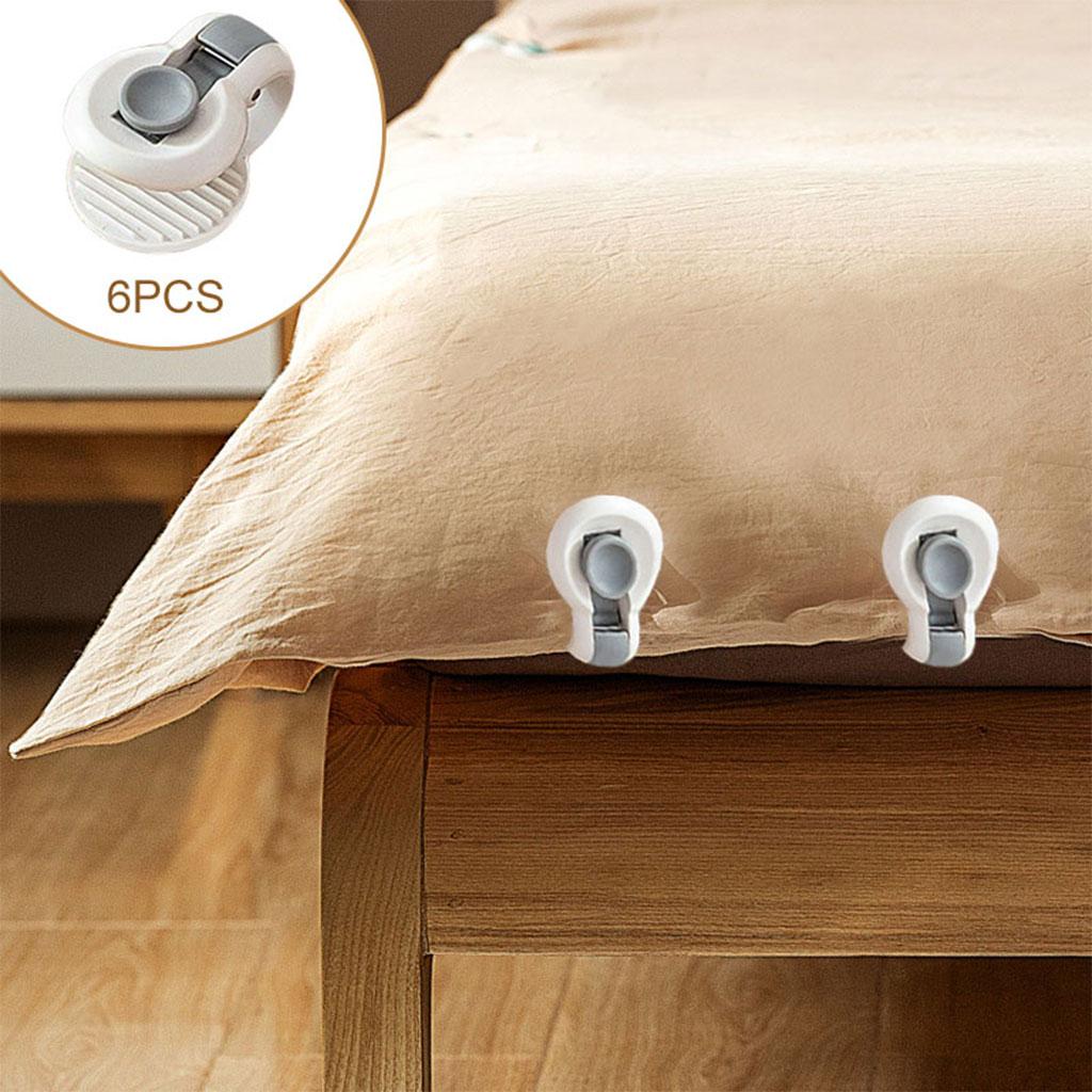 6Pcs Duvet Cover Clip Duvet Sheet Fixer Prevent Shifting Blankets Fastener gray