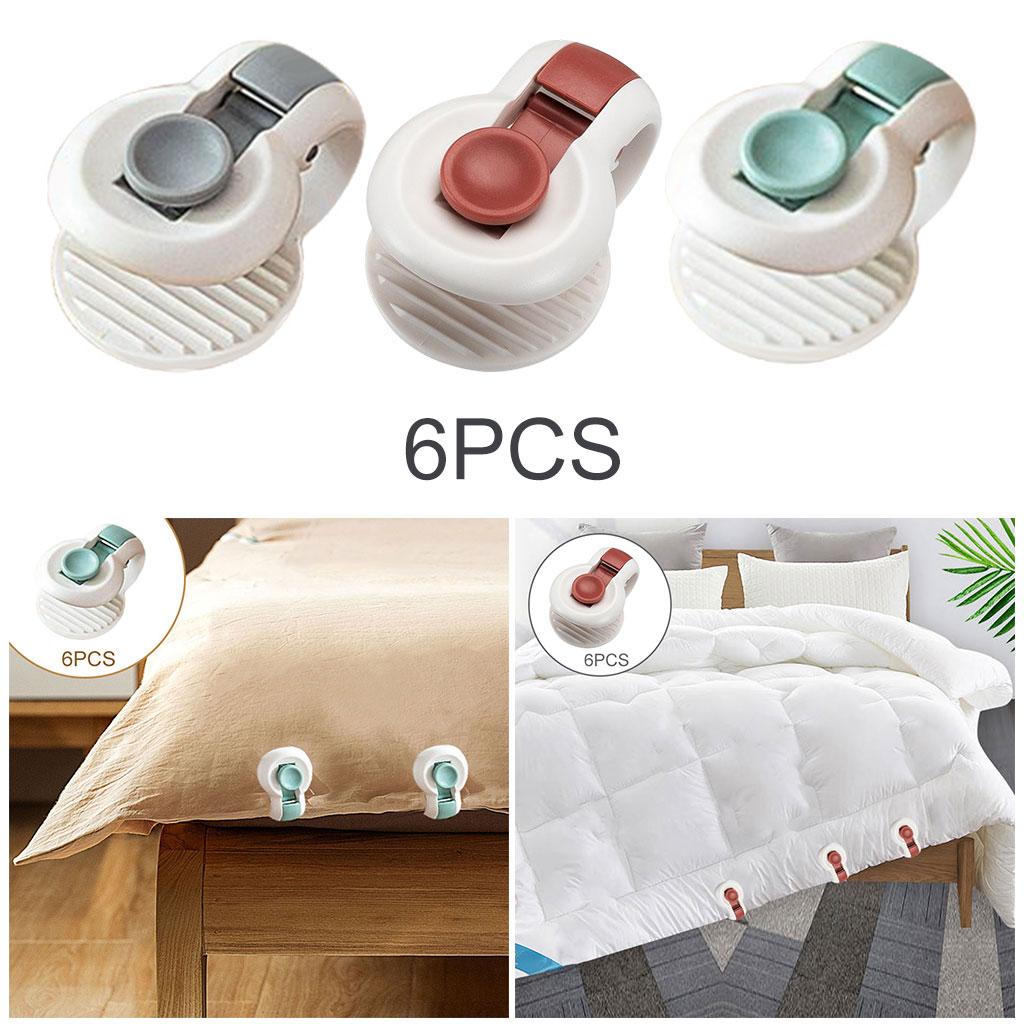 6Pcs Duvet Cover Clip Duvet Sheet Fixer Prevent Shifting Blankets Fastener gray