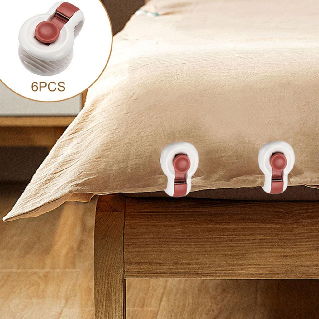 6Pcs Duvet Cover Clip Duvet Sheet Fixer Prevent Shifting Blankets Fastener red