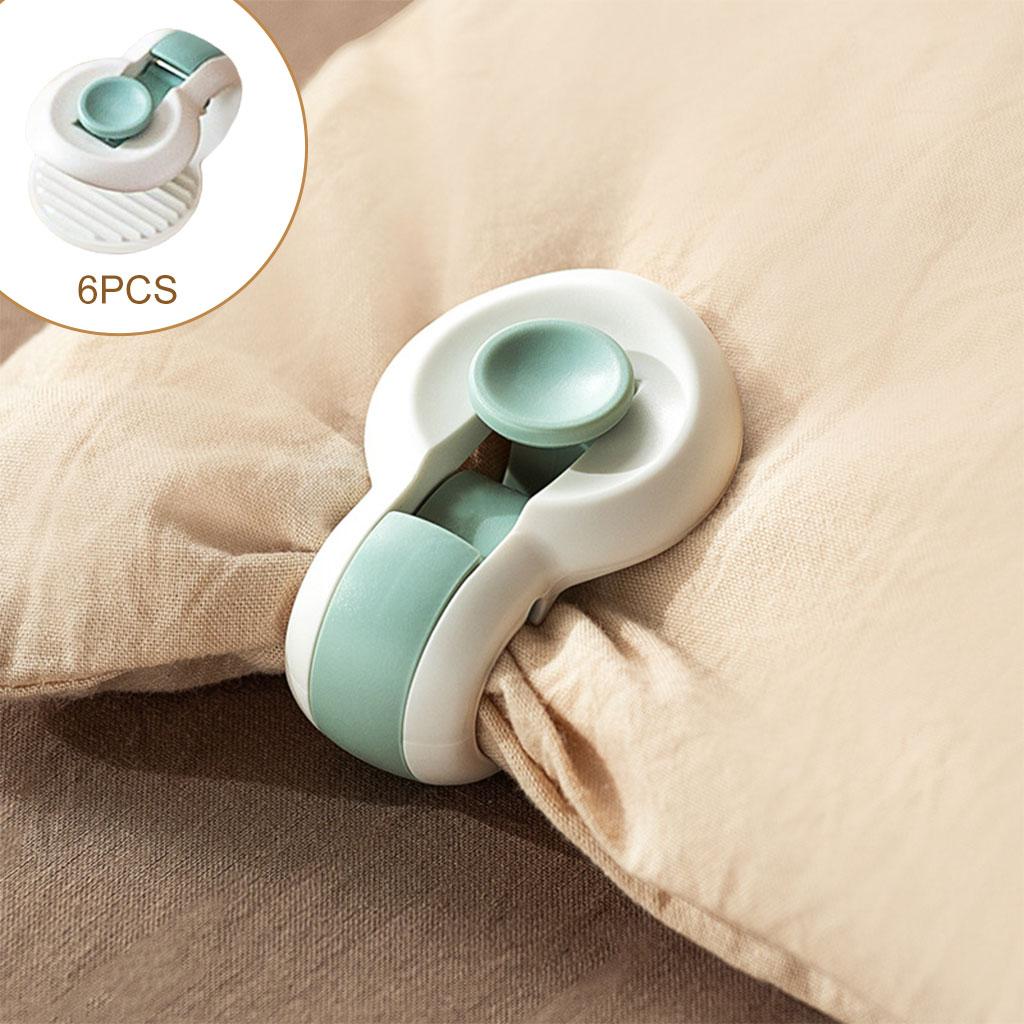 6Pcs Duvet Cover Clip Duvet Sheet Fixer Prevent Shifting Blankets Fastener green