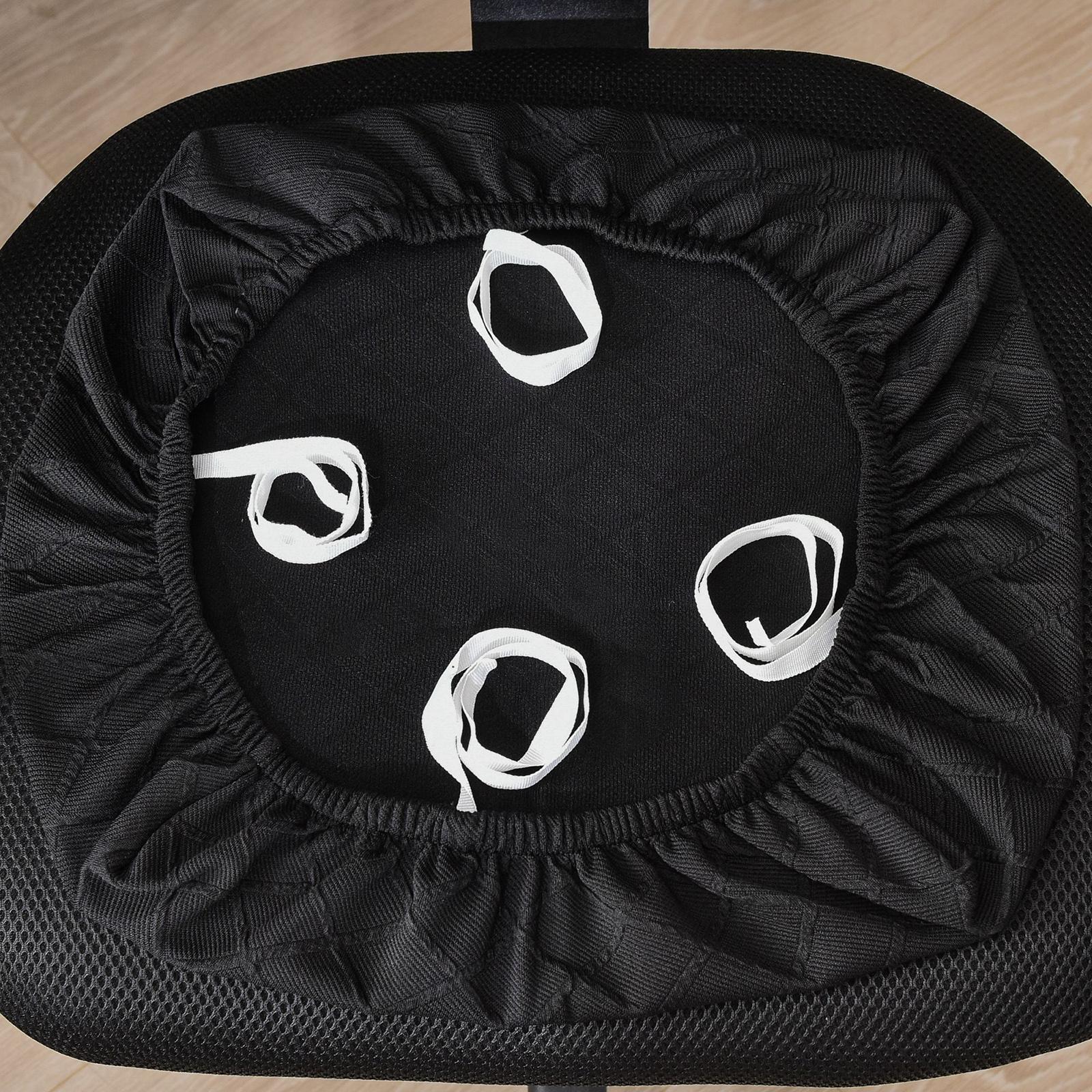 Separated Rotate Chair Seat Cover Slipcover Removable for Computer Chair black