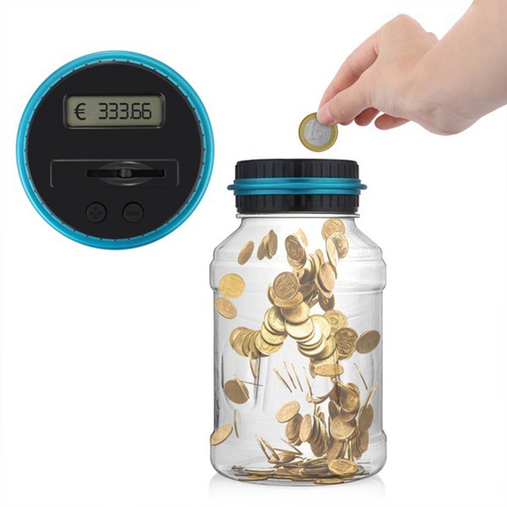 Electronic Digital Counting Coin Bank Easy Read 1.5L for Gifts Adults Kids