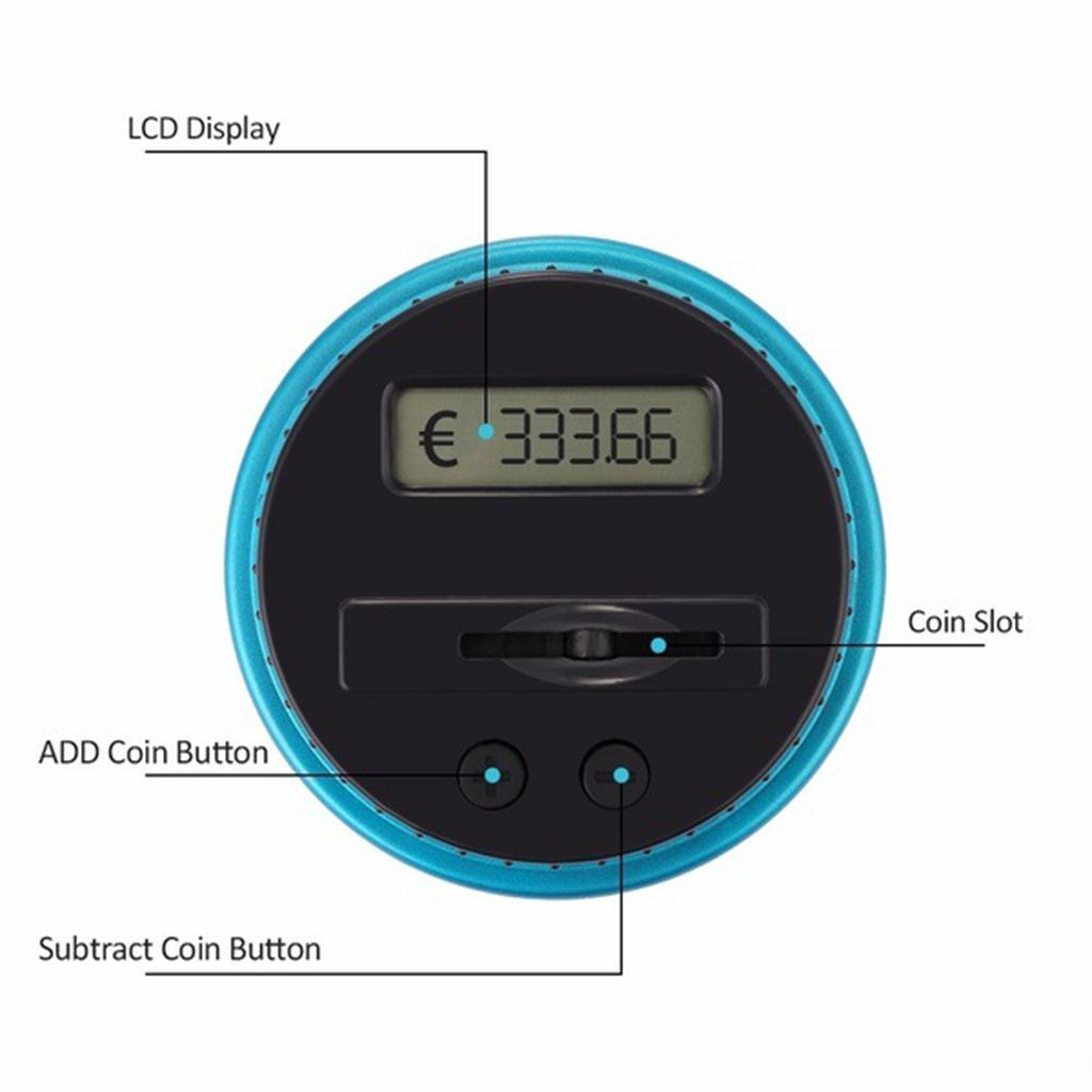 Electronic Digital Counting Coin Bank Easy Read 1.5L for Gifts Adults Kids