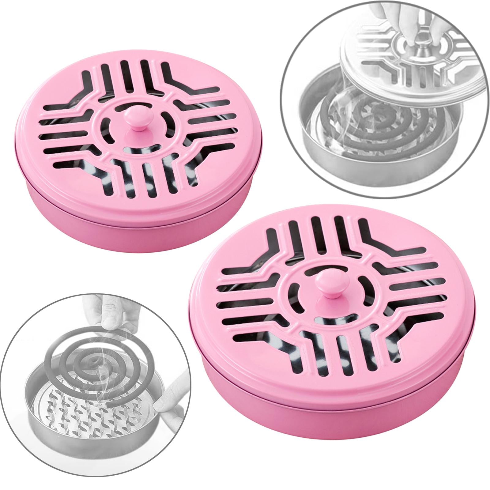 Burner Coil Holder Coil Incense Burner for Camping Indoor  Pink