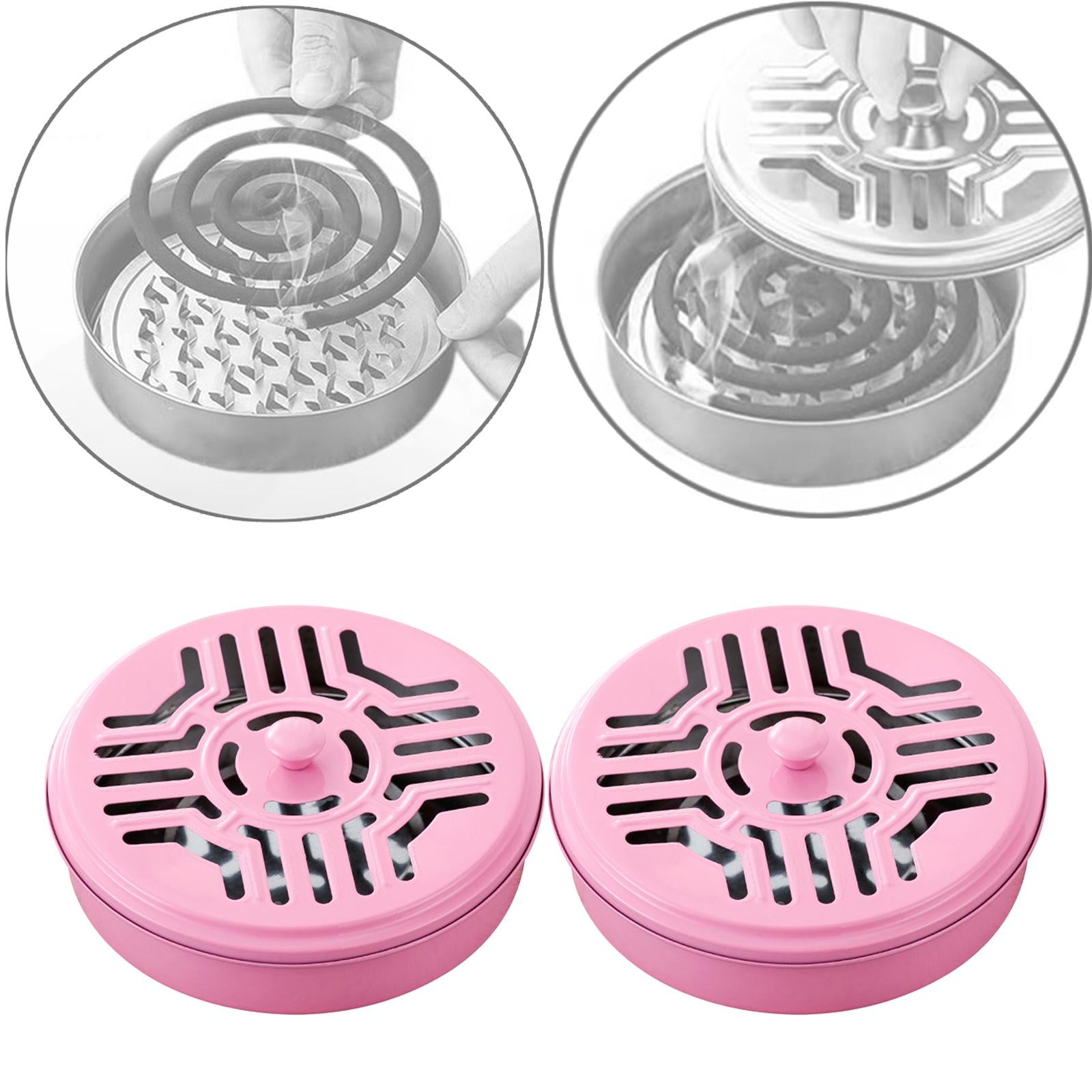 Burner Coil Holder Coil Incense Burner for Camping Indoor  Pink