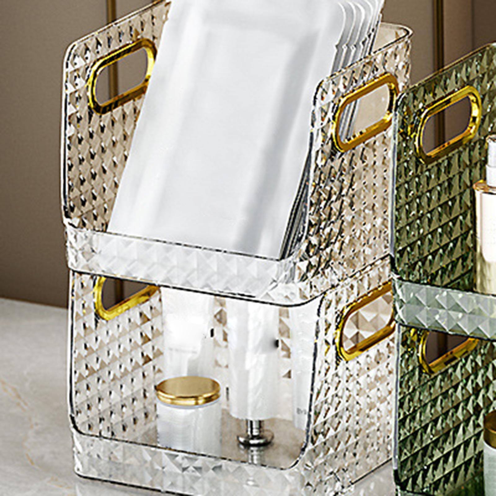 Storage Bin Multifunctional Stackable Open for Kitchen Refrigerator Pantry Transparent
