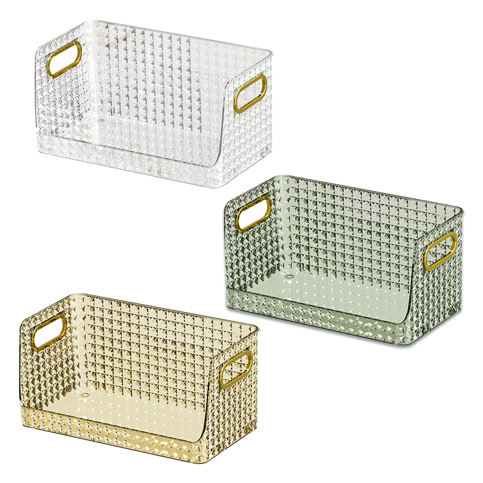 Storage Bin Multifunctional Stackable Open for Kitchen Refrigerator Pantry Transparent