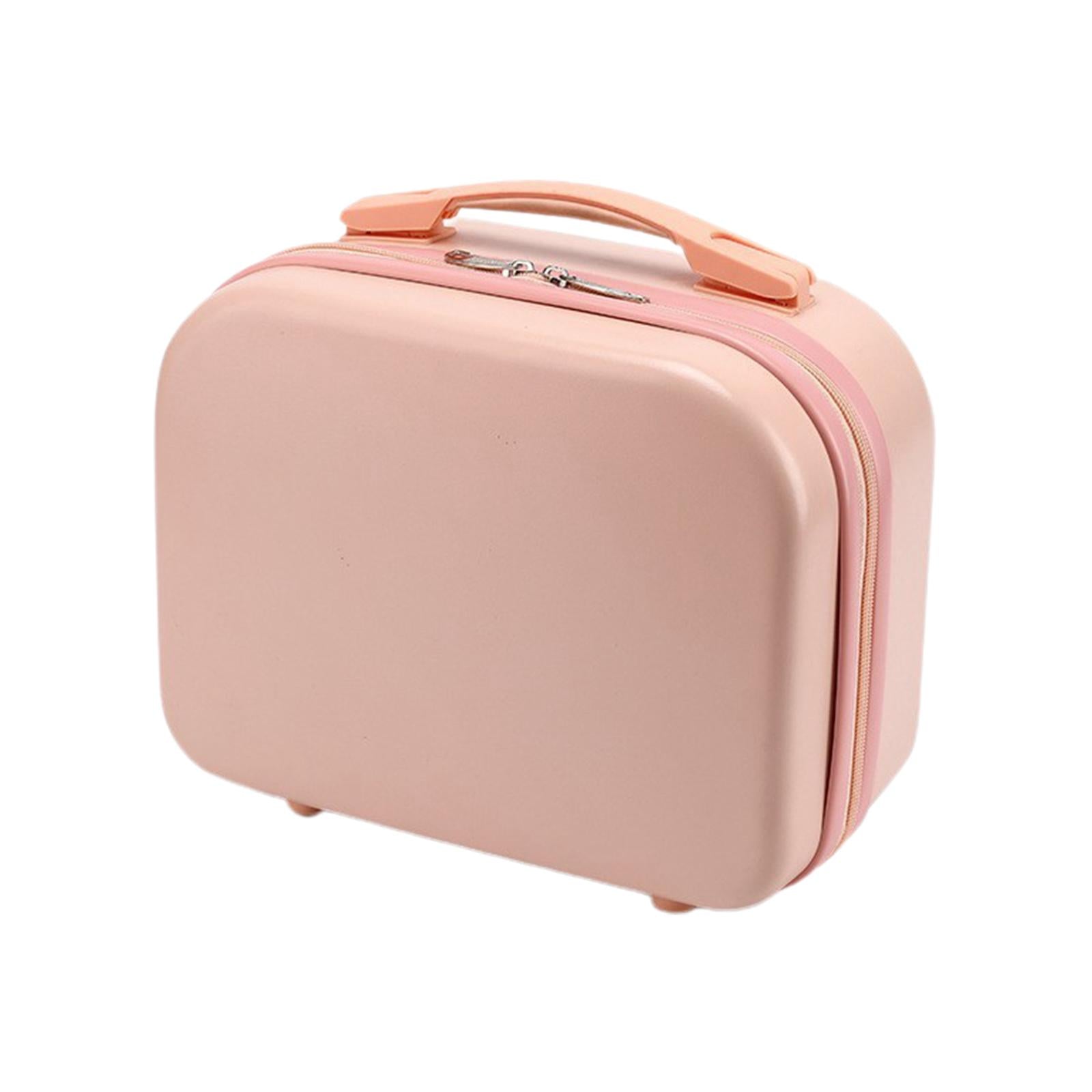 Girls small Jewelry Box Travel Toiletry Storage Bags Cosmetic Case Pink