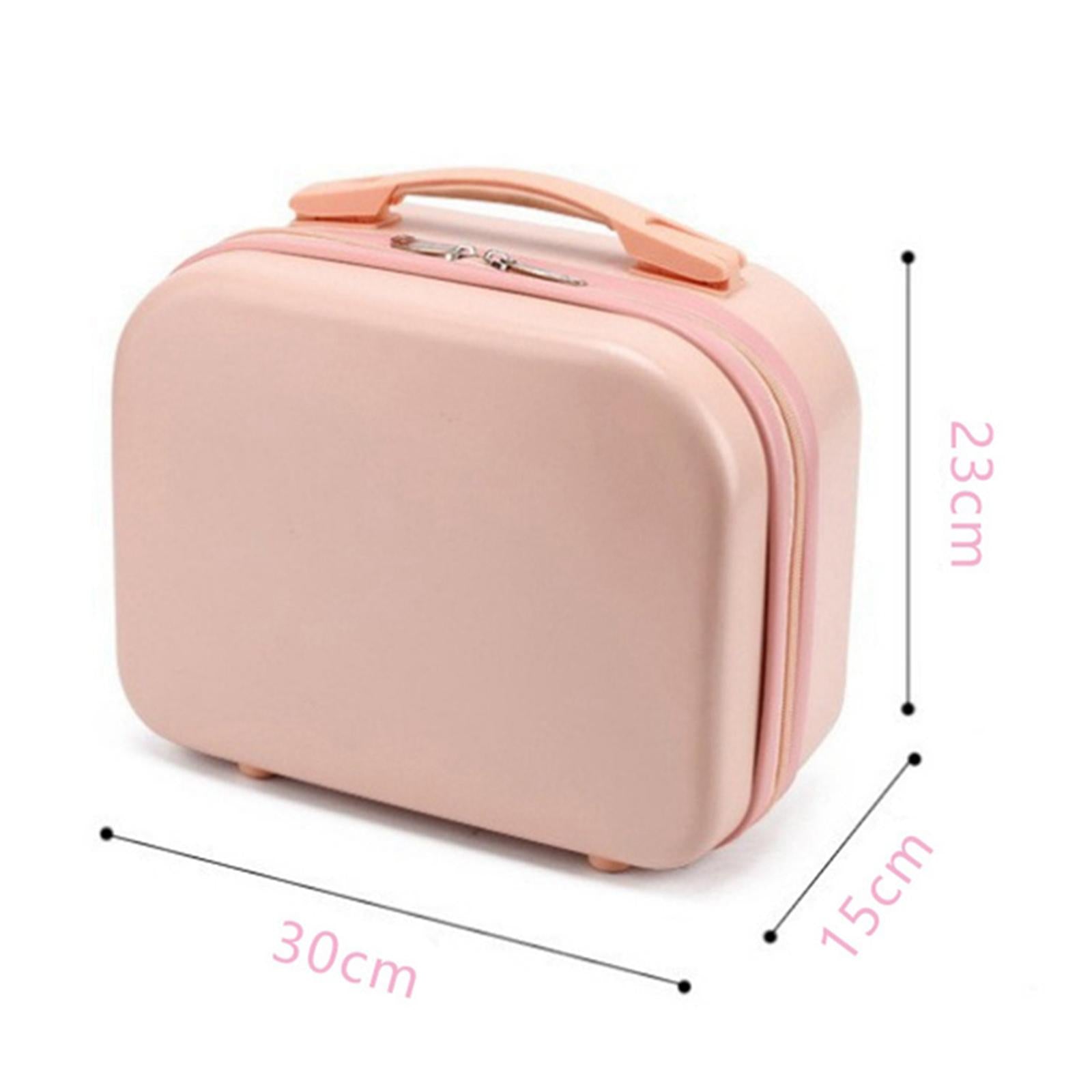 Girls small Jewelry Box Travel Toiletry Storage Bags Cosmetic Case Pink