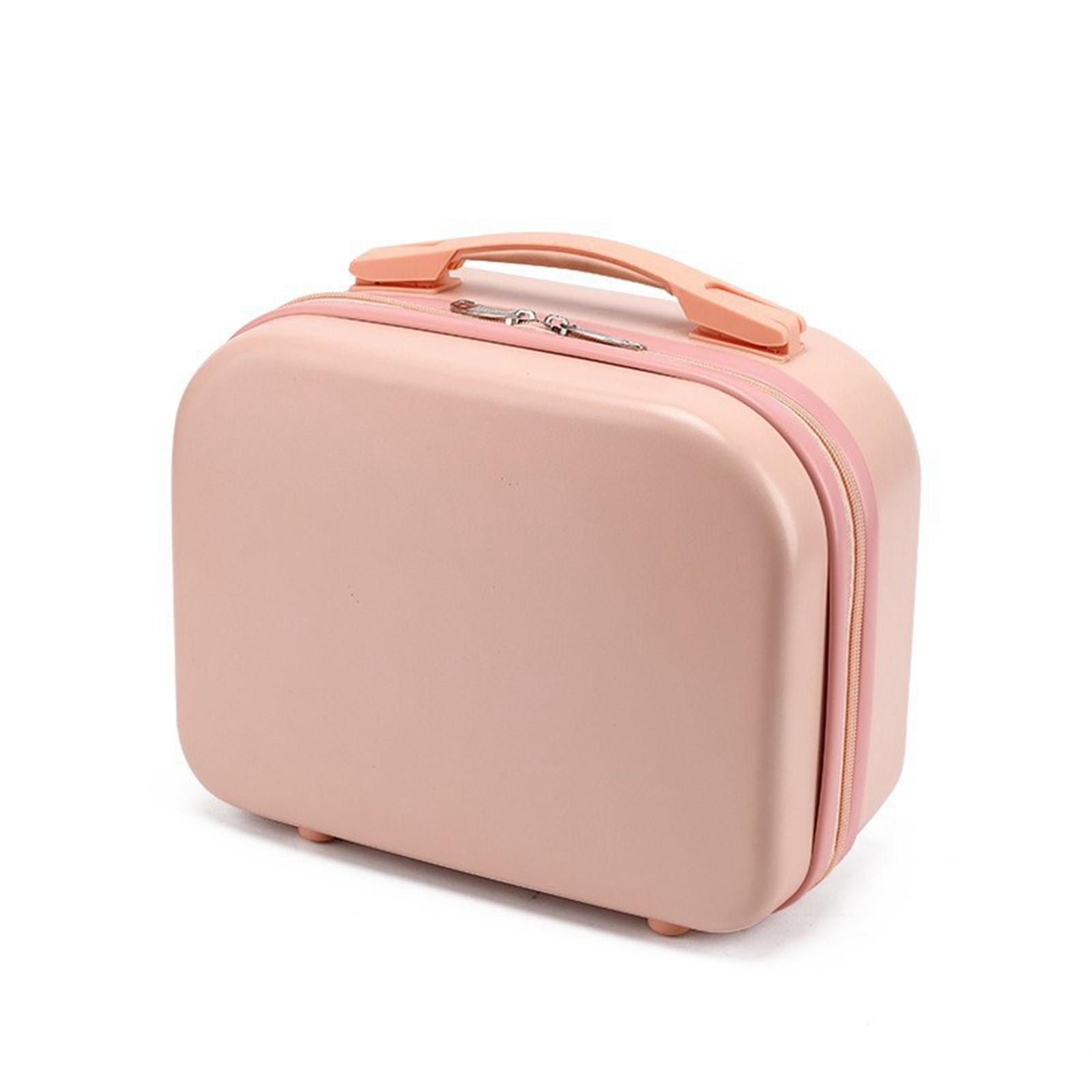 Girls small Jewelry Box Travel Toiletry Storage Bags Cosmetic Case Pink