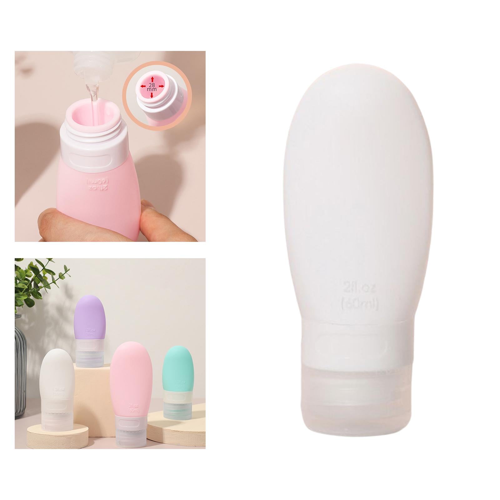 Silicone Travel Bottle Empty Refillable for Cosmetic Body Wash Conditioner White