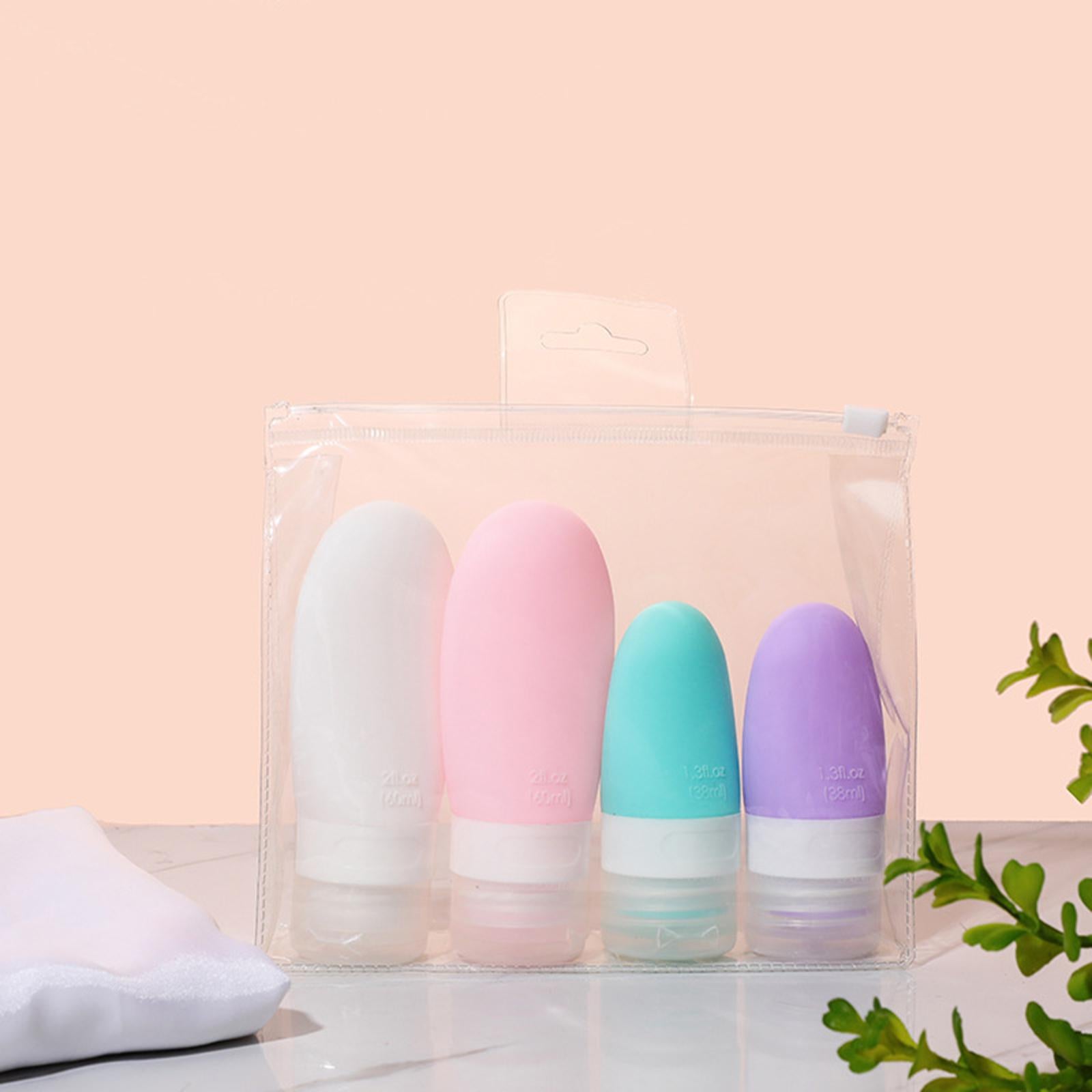 Silicone Travel Bottle Empty Refillable for Cosmetic Body Wash Conditioner White