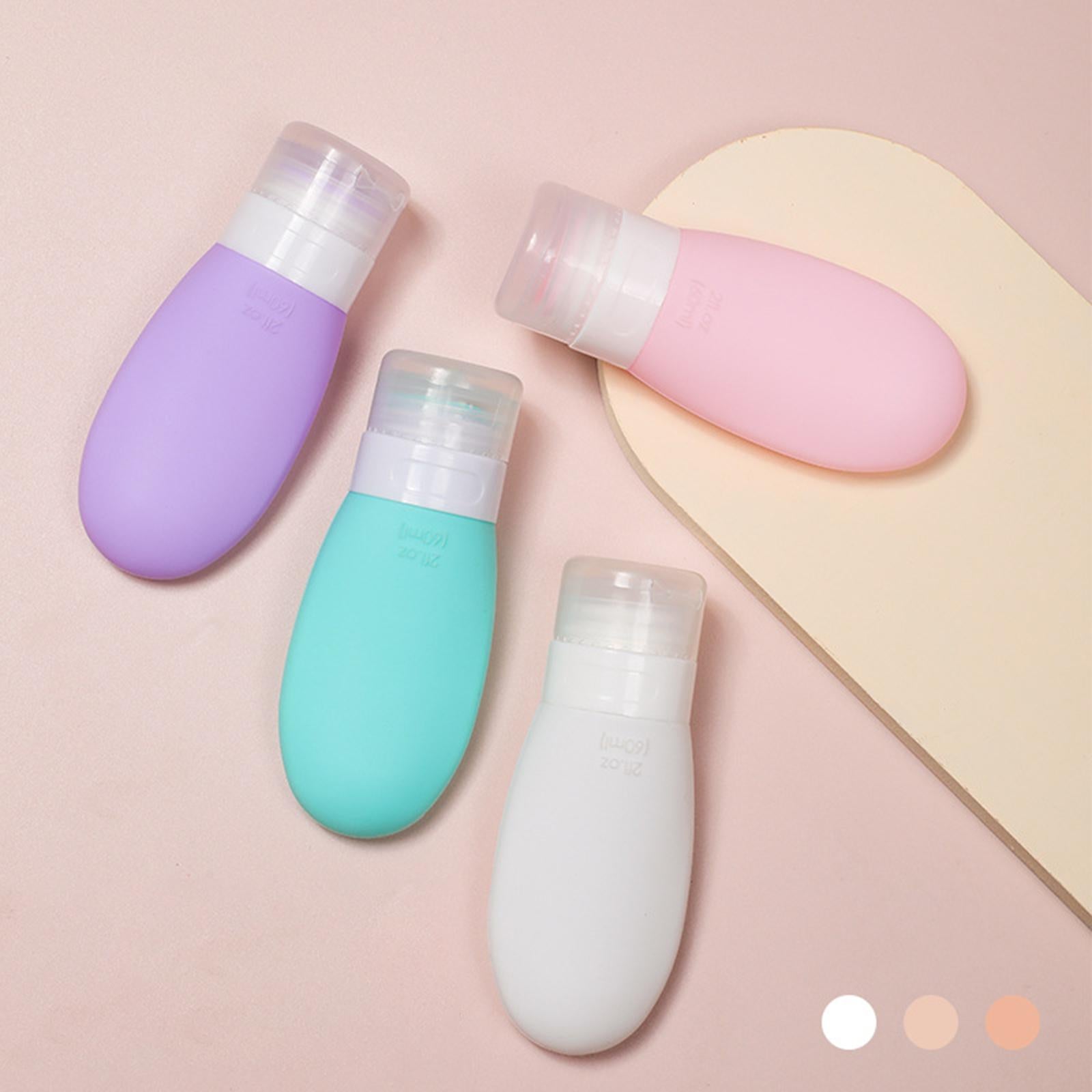 Silicone Travel Bottle Empty Refillable for Cosmetic Body Wash Conditioner White