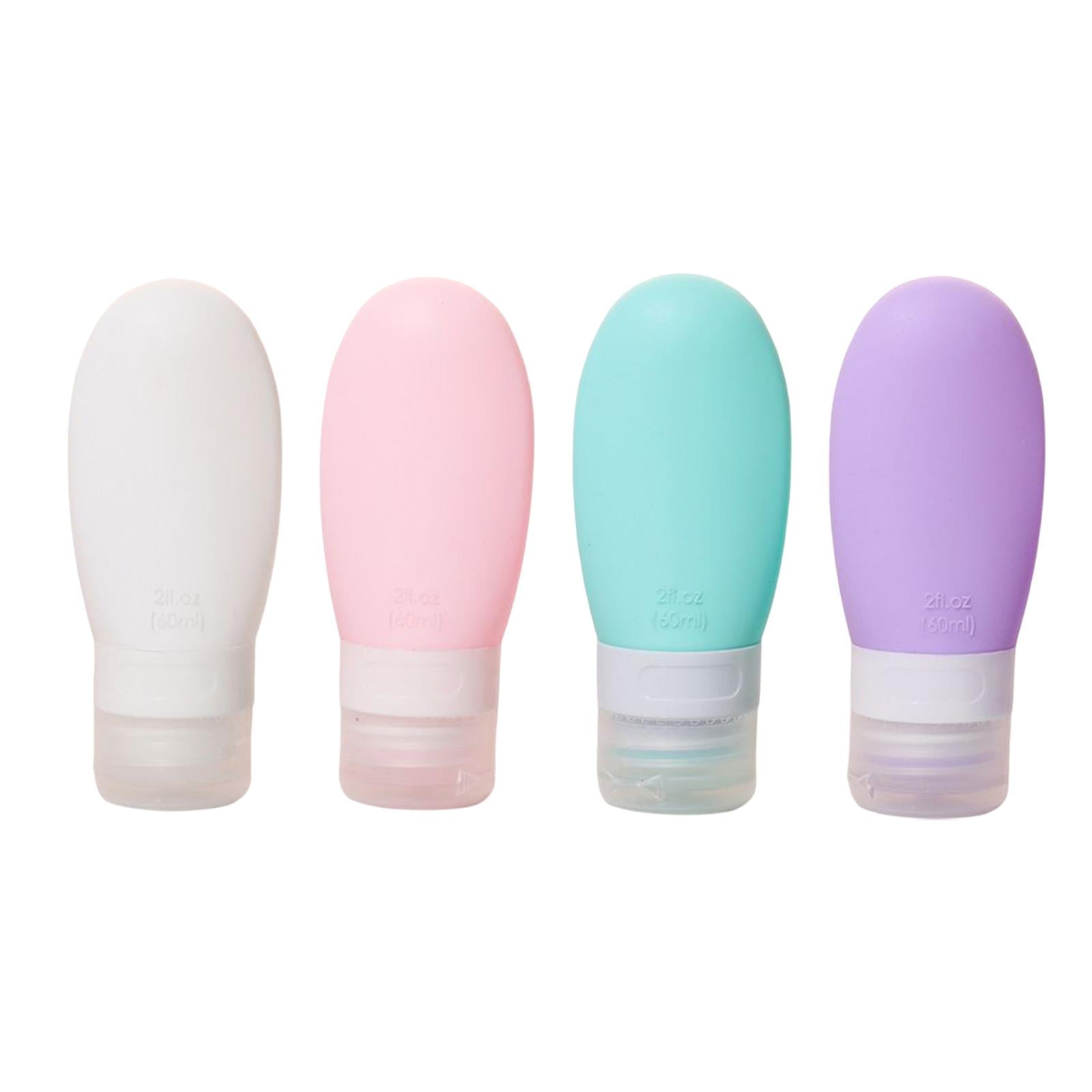 Silicone Travel Bottle Empty Refillable for Cosmetic Body Wash Conditioner White