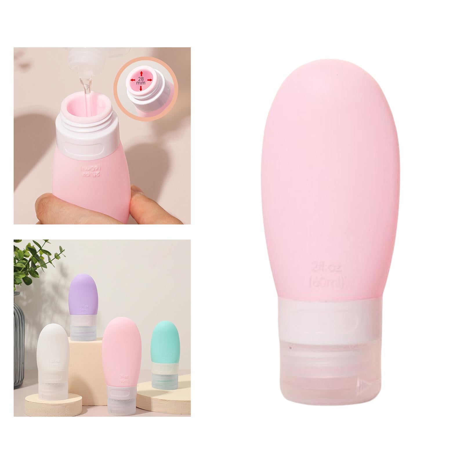 Silicone Travel Bottle Empty Refillable for Cosmetic Body Wash Conditioner Pink