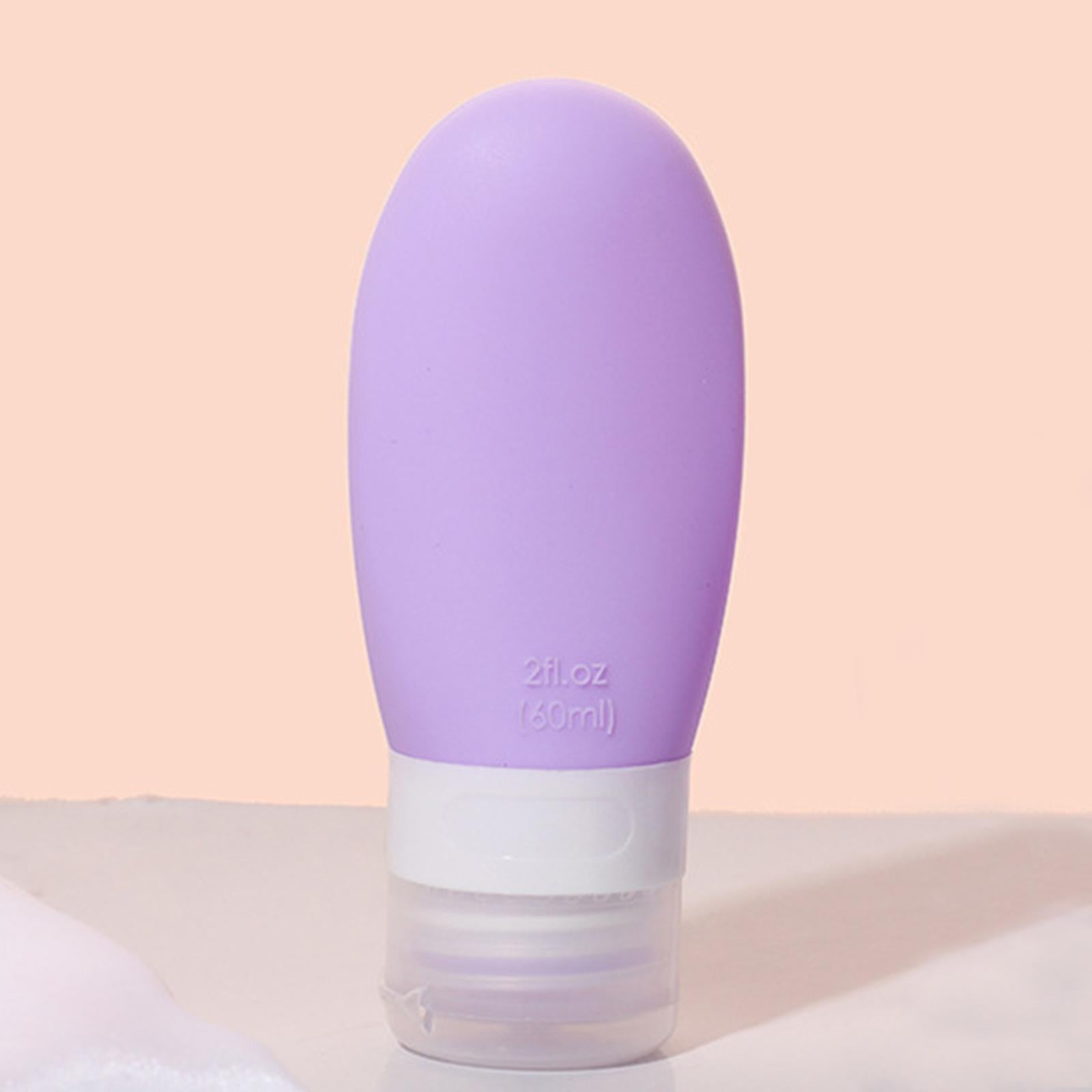 Silicone Travel Bottle Empty Refillable for Cosmetic Body Wash Conditioner Purple
