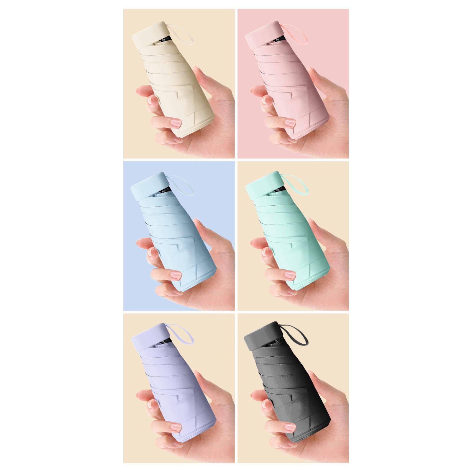 Mini Sunny and Rainy Umbrella Wind Resistance for Outdoor Travel  Pink
