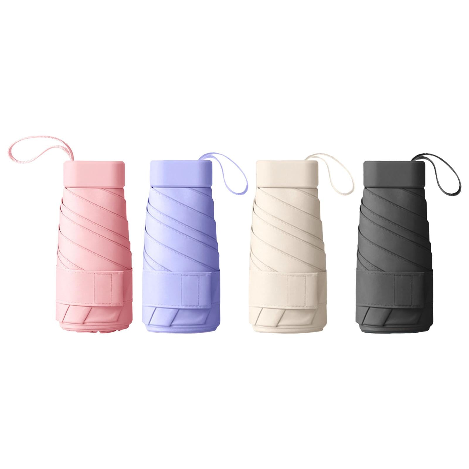 Mini Sunny and Rainy Umbrella Wind Resistance for Outdoor Travel  Pink
