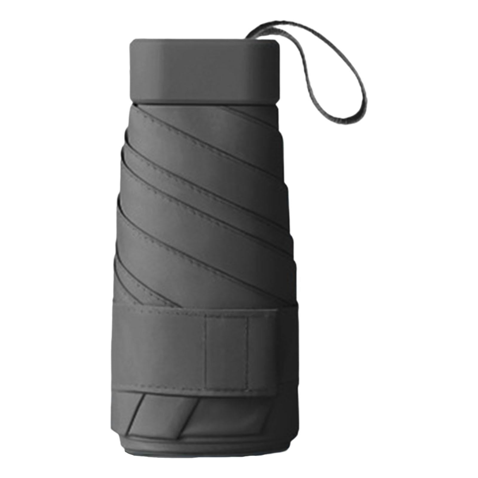 Mini Sunny and Rainy Umbrella Wind Resistance for Outdoor Travel  Black