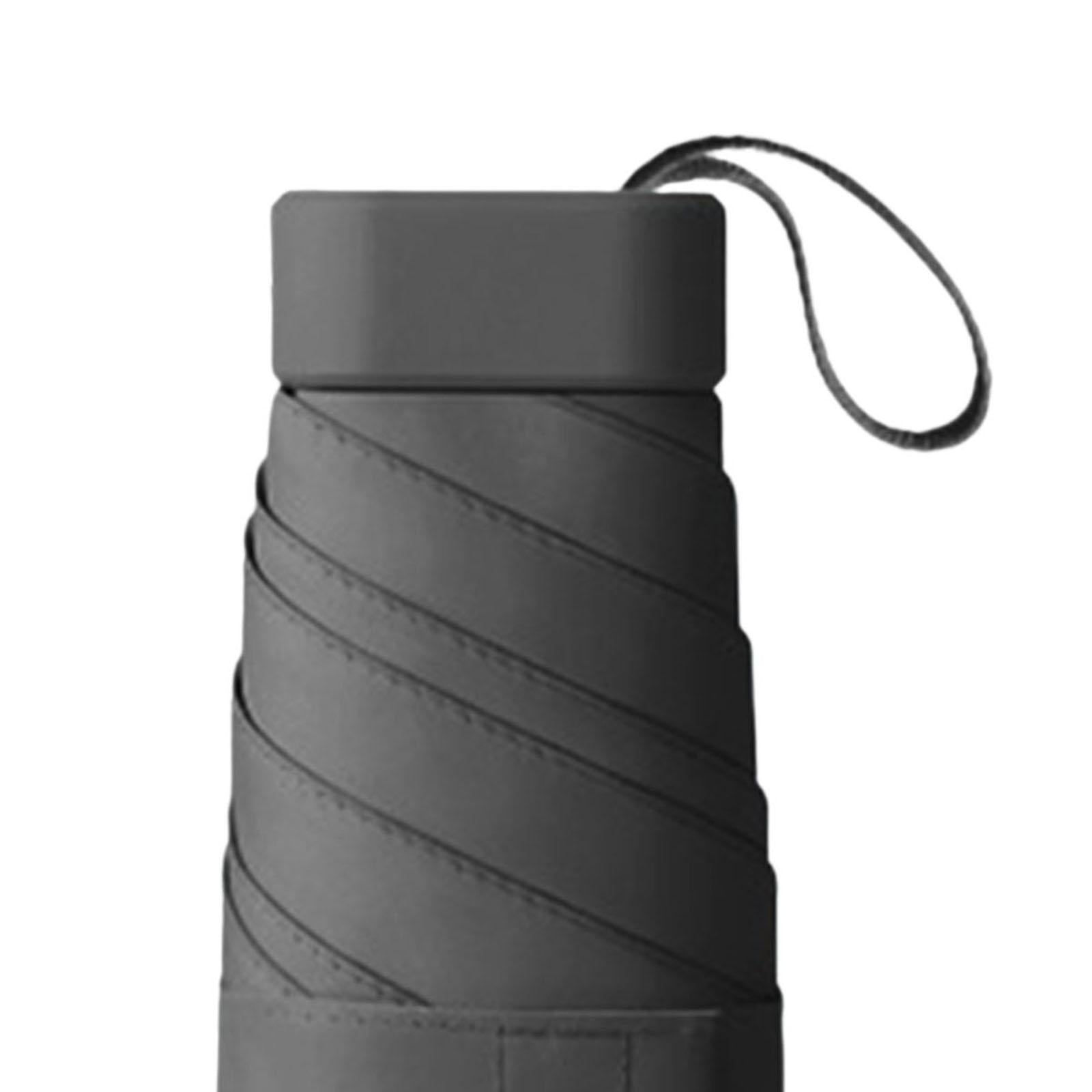 Mini Sunny and Rainy Umbrella Wind Resistance for Outdoor Travel  Black
