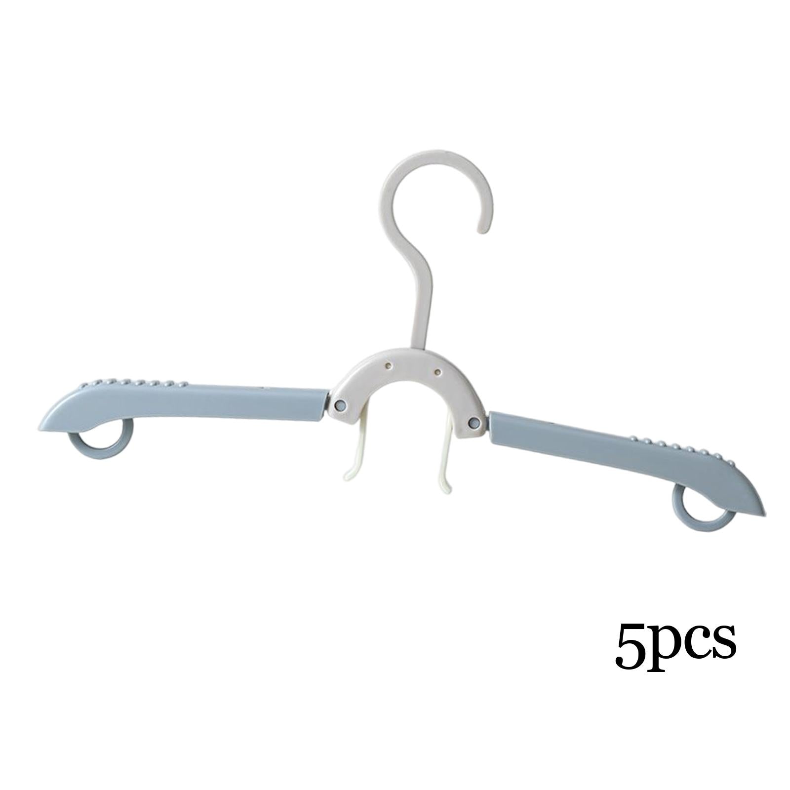 Adjustable Foldable Clothes Hanger Clothespin for Underwear Scarf Gray