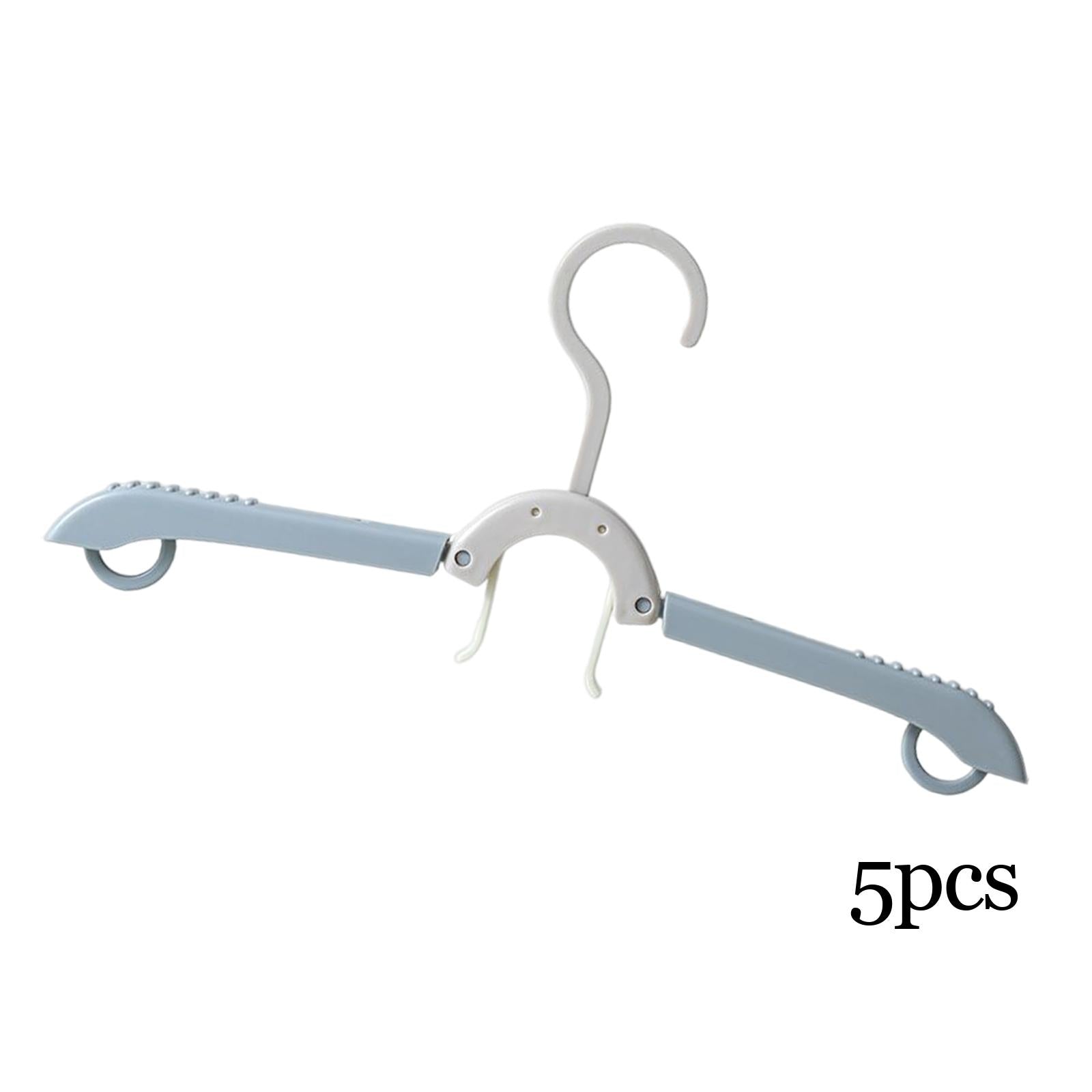 Adjustable Foldable Clothes Hanger Clothespin for Underwear Scarf Gray