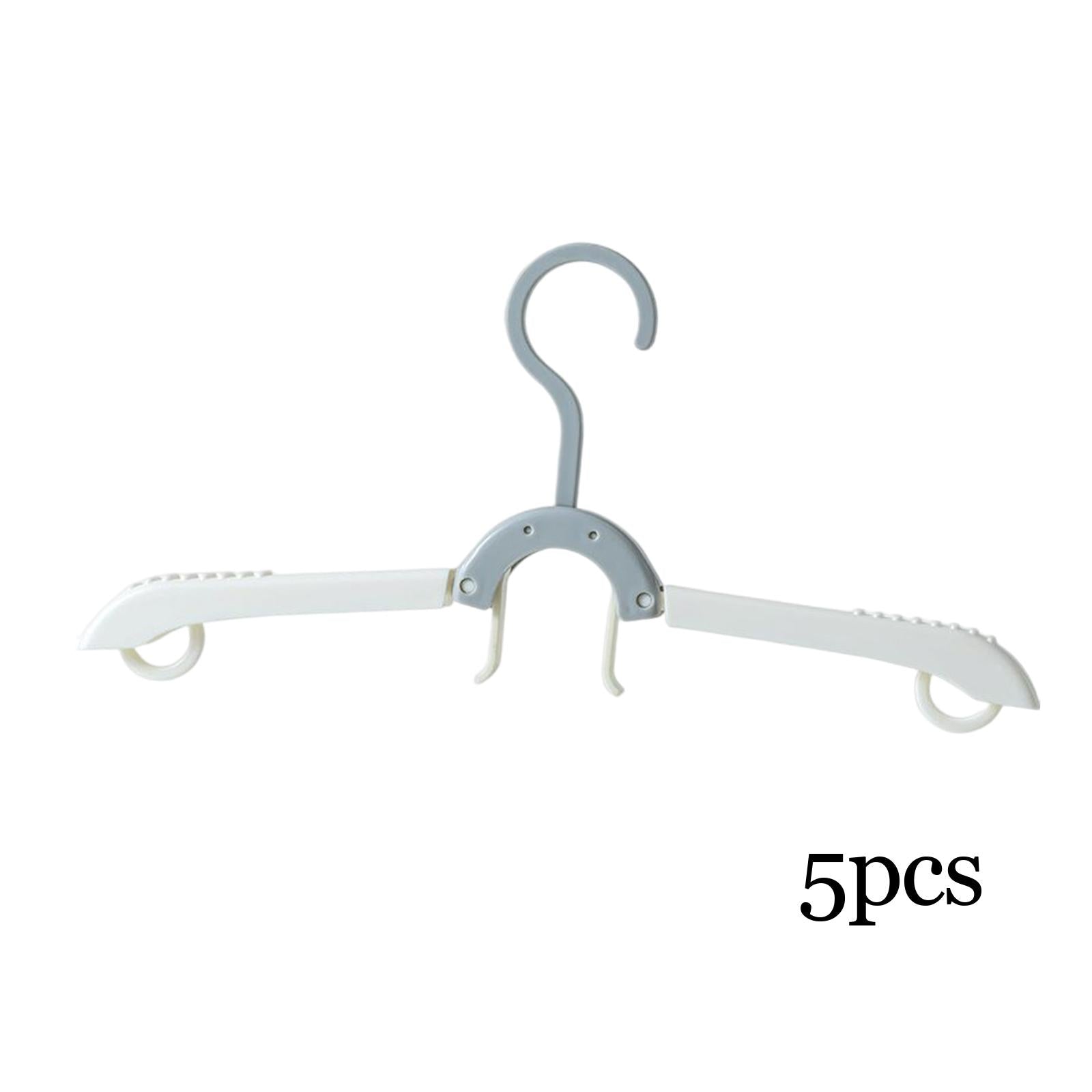 Adjustable Foldable Clothes Hanger Clothespin for Underwear Scarf Gray White