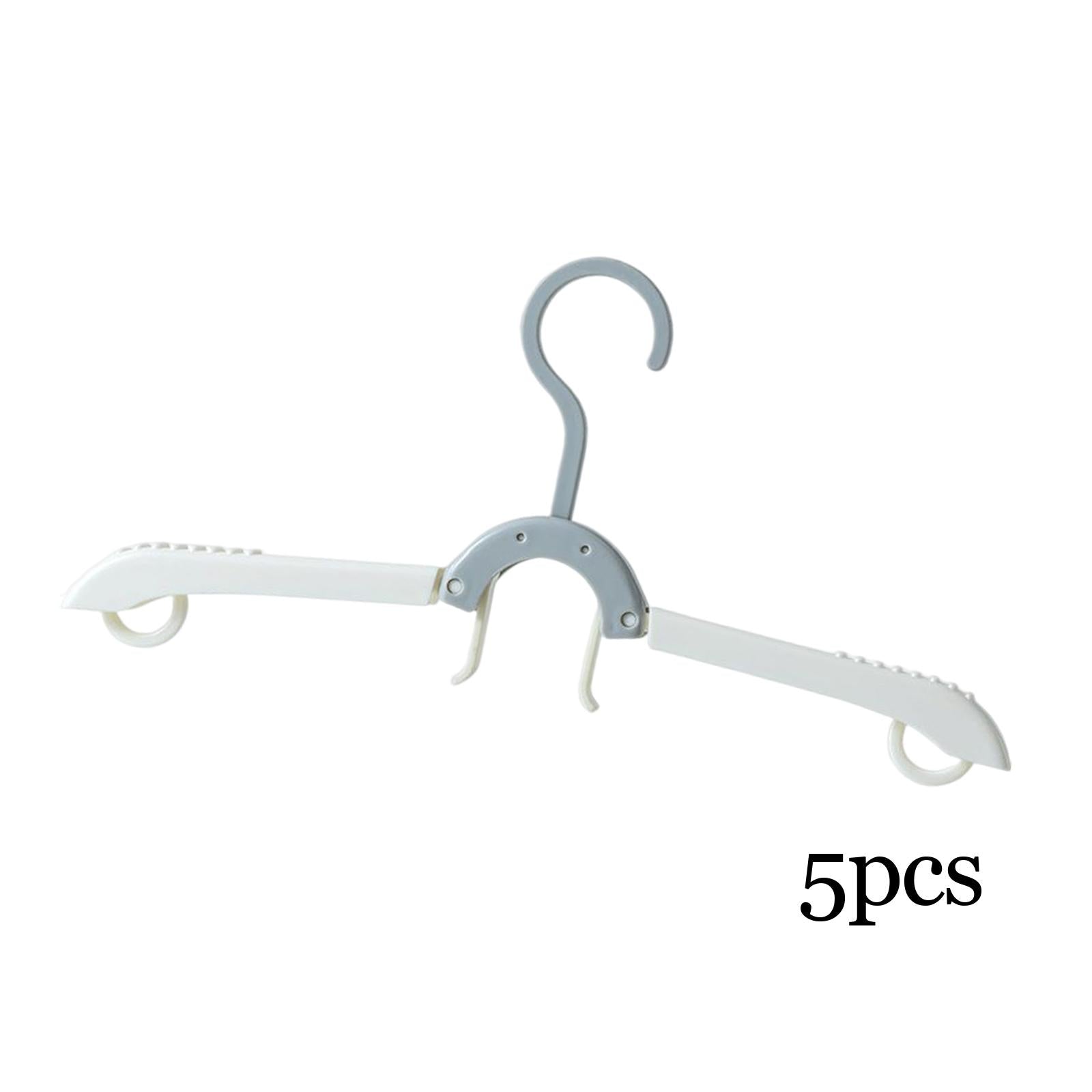 Adjustable Foldable Clothes Hanger Clothespin for Underwear Scarf Gray White