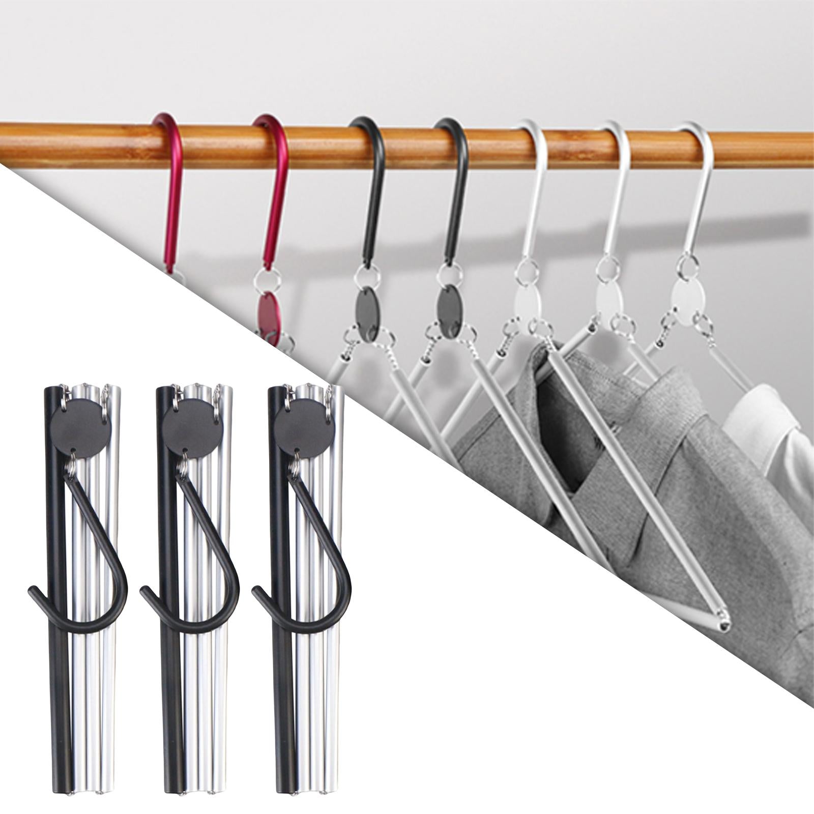 Collapsible Clothing Hanger Wardrobe Organizer Portable for Home Balcony Black