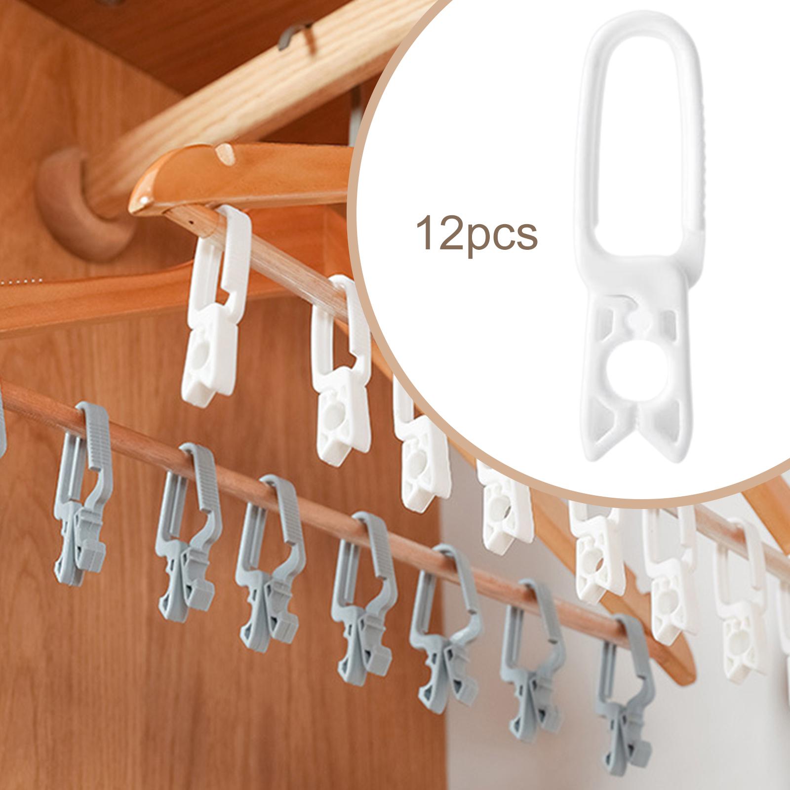 12Pcs Sock Hangers Clothes Drying Rack for Underwear Ties Thigh Stockings White