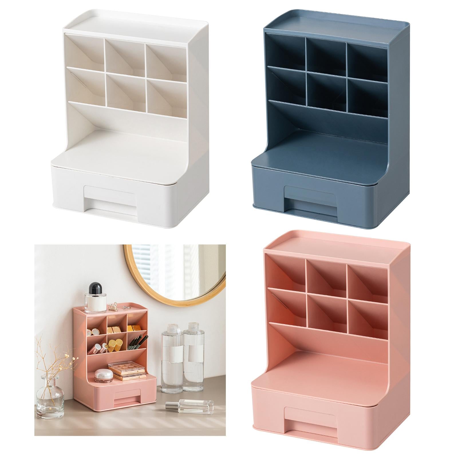 Multipurpose Pen Holder with Drawer Office Caddy for Office  White
