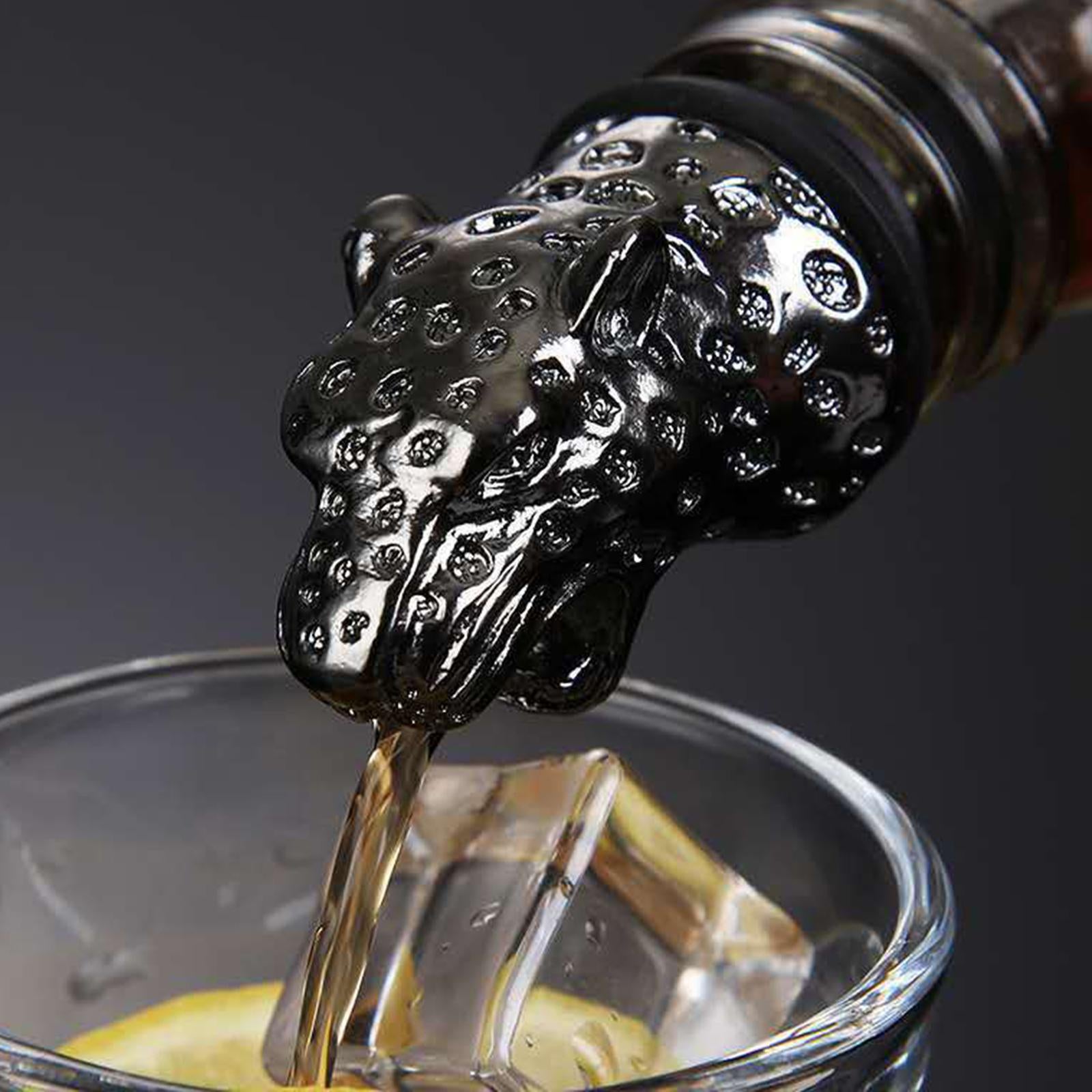 Stainless Steel Wine Pourer Wine Pourer Spout Stopper for Party Leopard