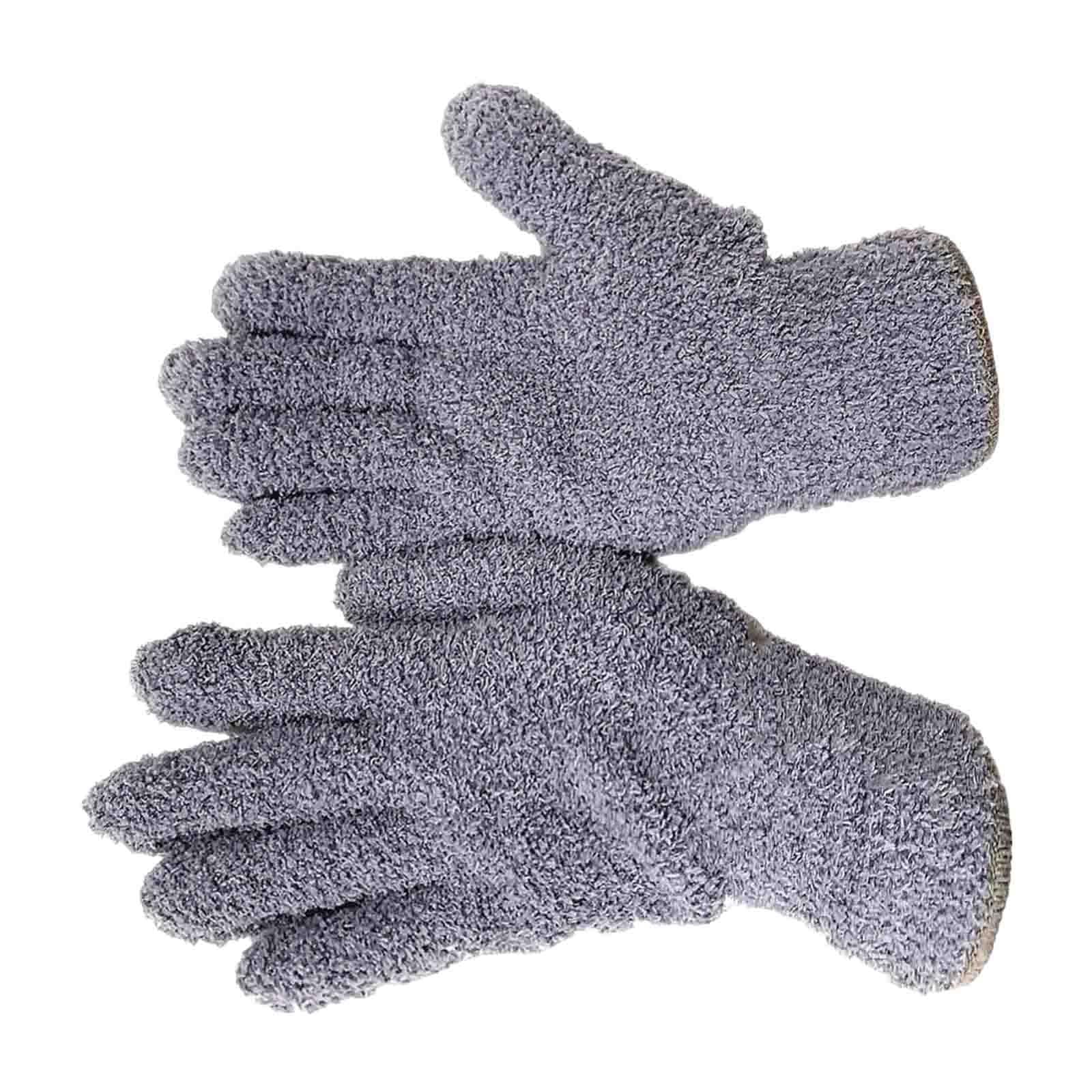 Microfiber Dusting Gloves Comfortable Coral Fleece Gloves for Window Blinds