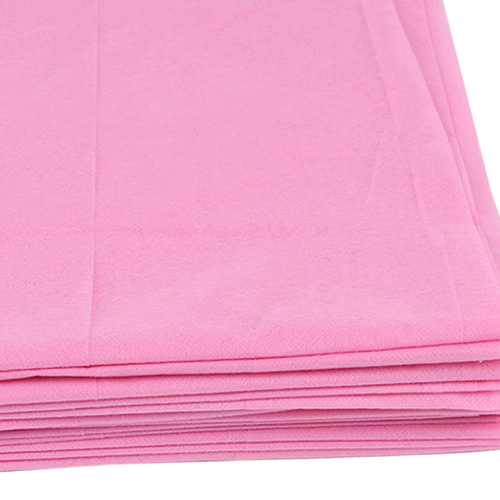 SPA Bed Sheets Non Woven Fabric Breathable Waterproof for Salon Clubs Hotel Pink 20pcs