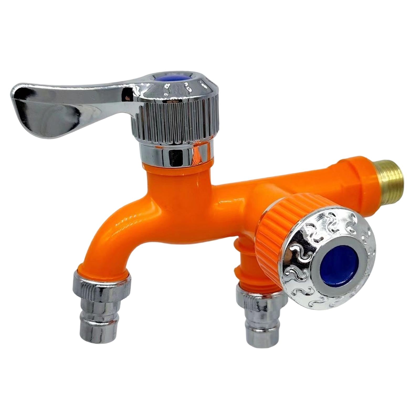 Plastic Double Tap with Outlet Valve 1/2 inch Interface Tool  Orange