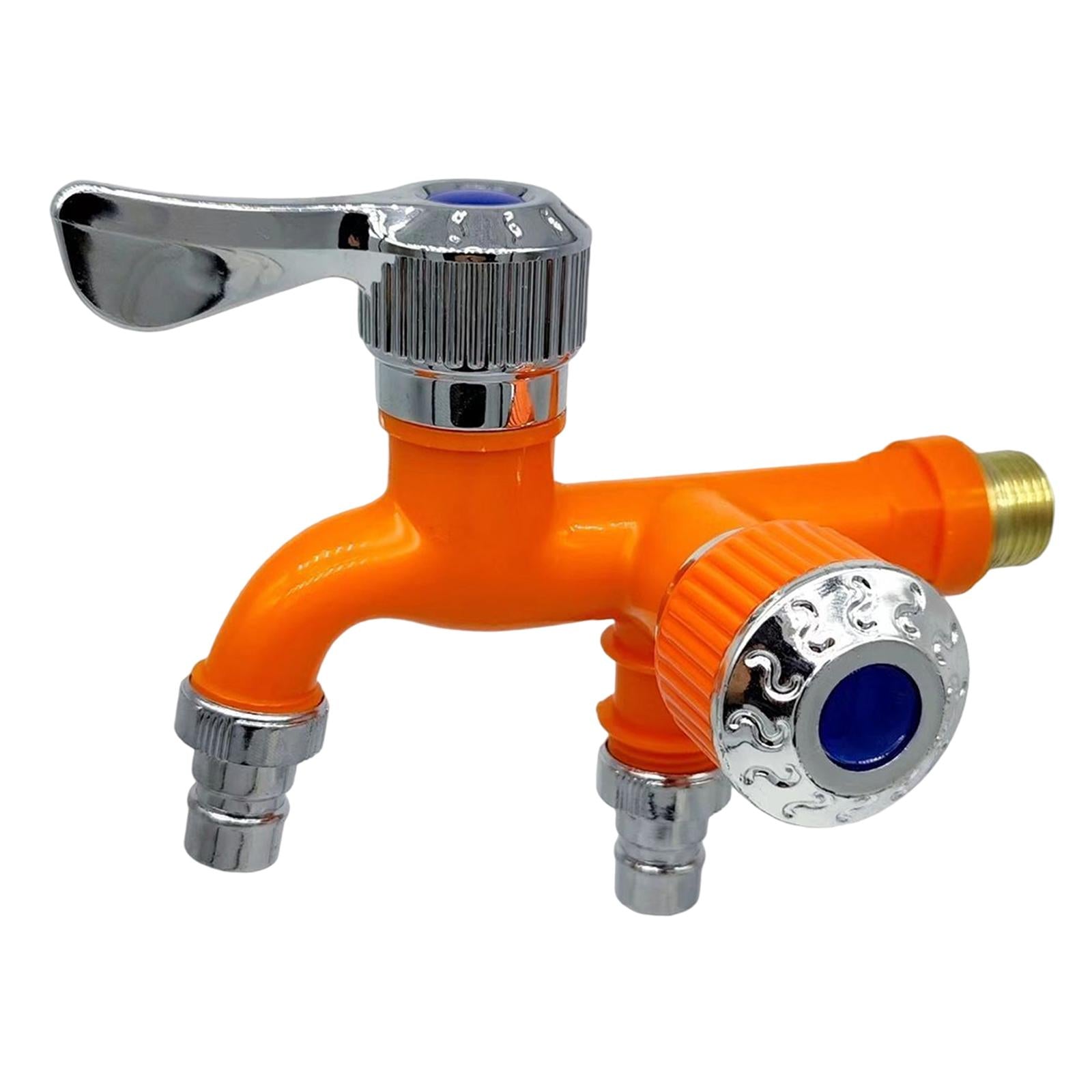 Plastic Double Tap with Outlet Valve 1/2 inch Interface Tool  Orange