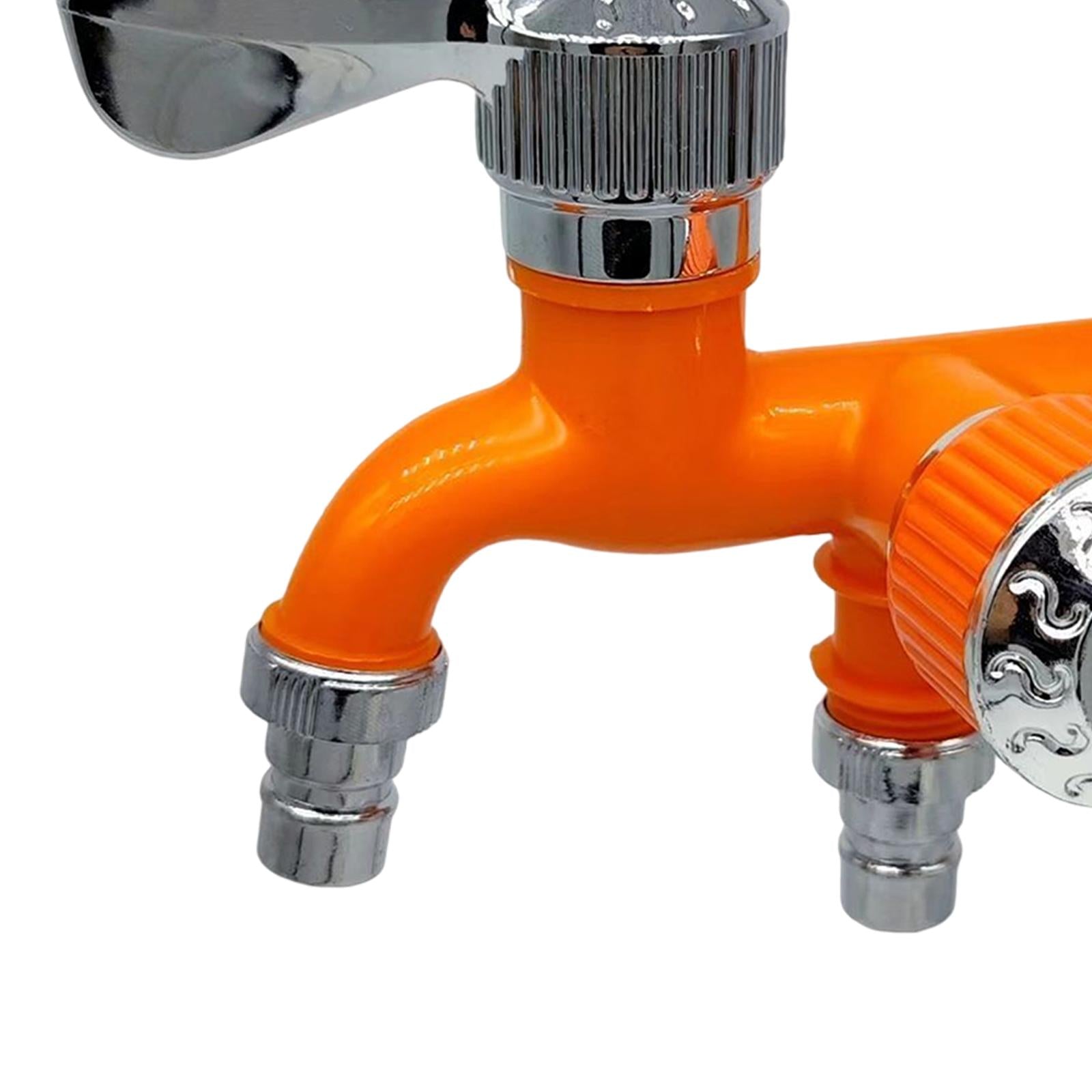 Plastic Double Tap with Outlet Valve 1/2 inch Interface Tool  Orange