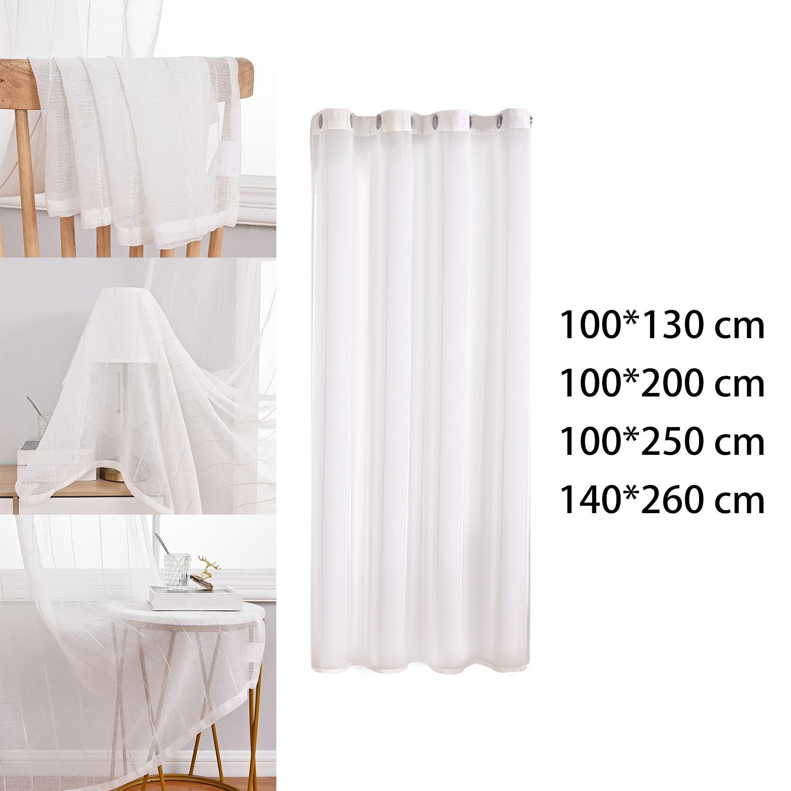 Modern Voile Window Curtain Tulle Curtain Drapes for Study 100cmx130cm