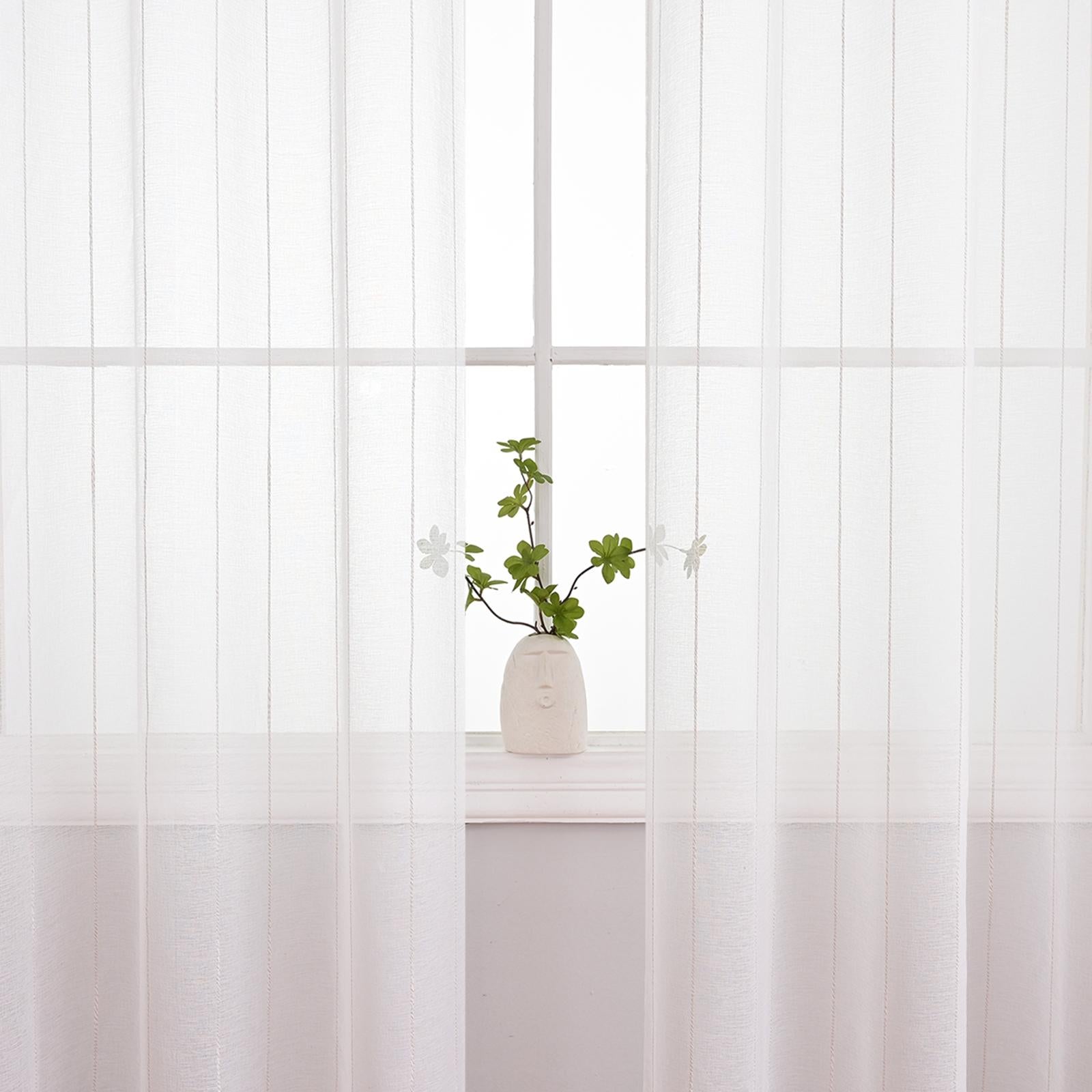 Modern Voile Window Curtain Tulle Curtain Drapes for Study 140cmx260cm
