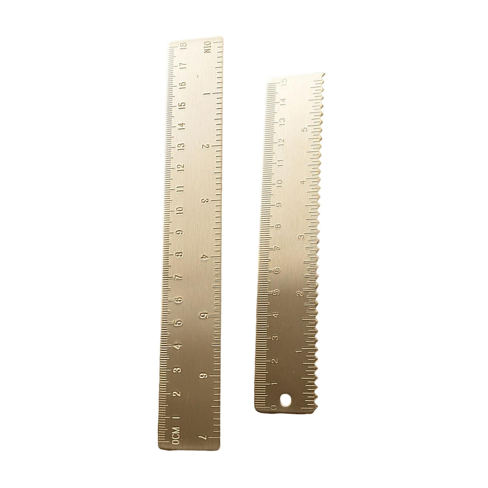 Brass Scale Ruler Precise Portable Thickened for Notebooks Office Engineers 15cm Wave Ruler