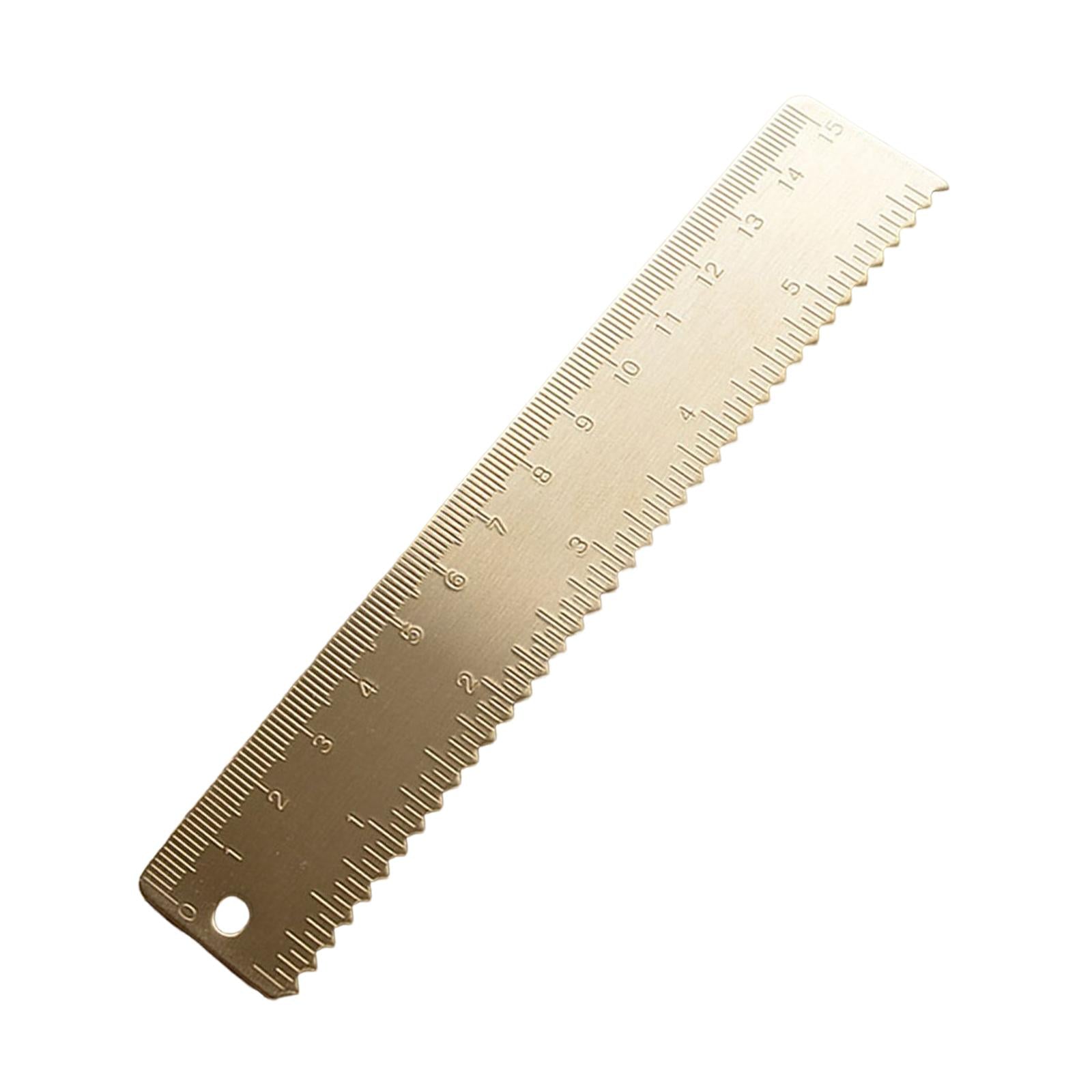 Brass Scale Ruler Precise Portable Thickened for Notebooks Office Engineers 15cm Wave Ruler