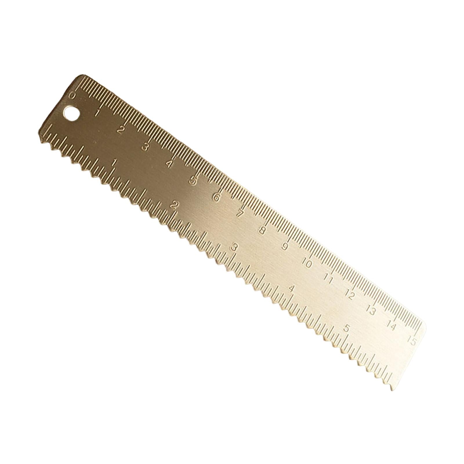 Brass Scale Ruler Precise Portable Thickened for Notebooks Office Engineers 15cm Wave Ruler