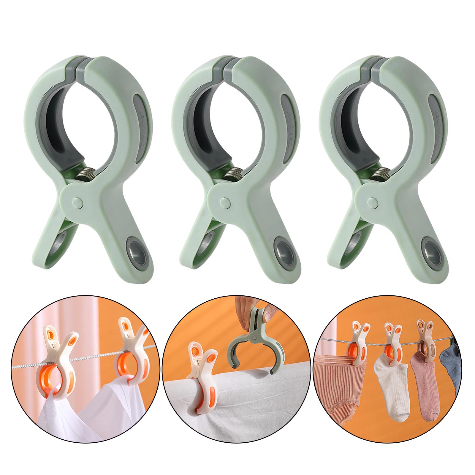 3 Pieces Beach Towel Clips Windproof Vacation for Lounge Chairs Beach Chair Green