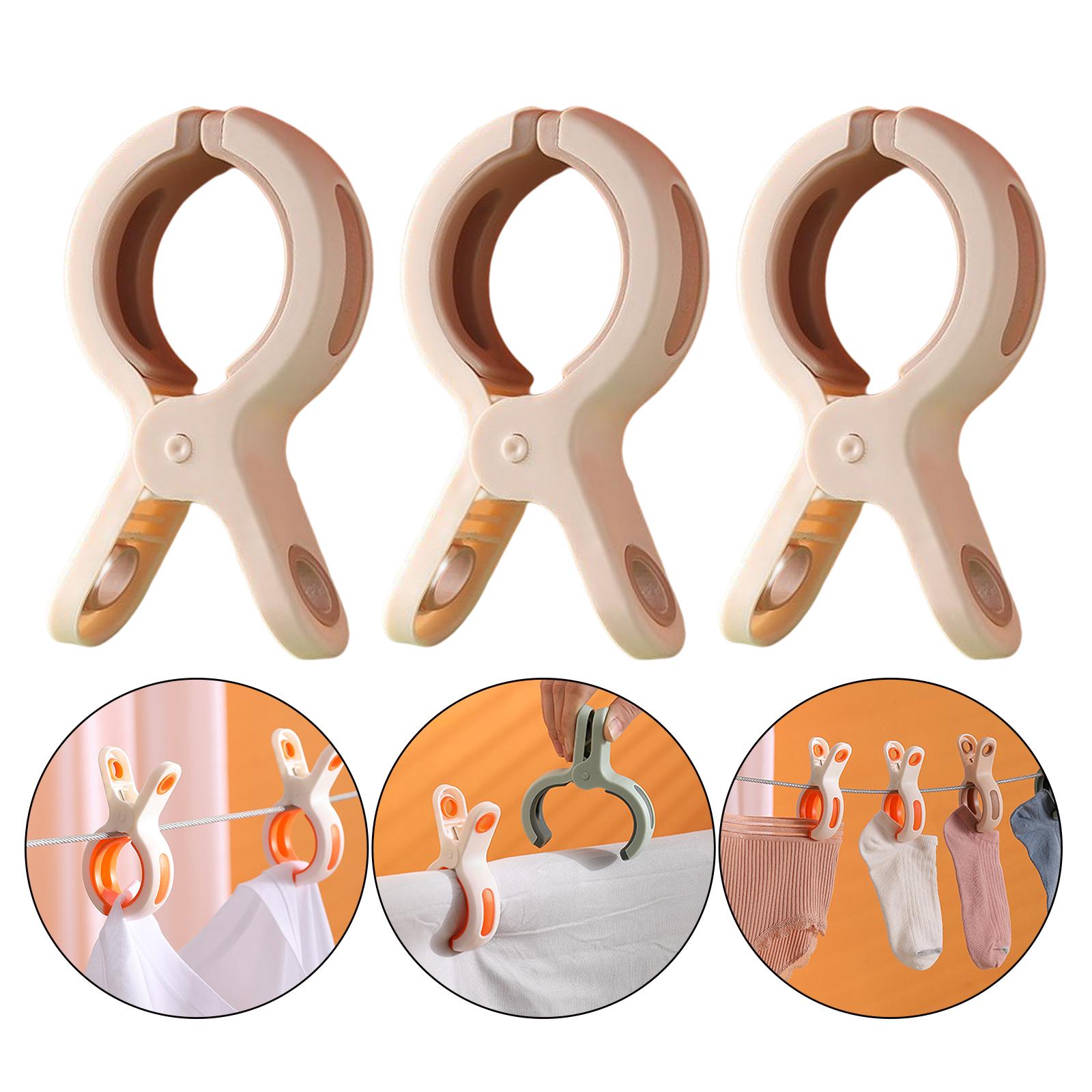 3 Pieces Beach Towel Clips Windproof Vacation for Lounge Chairs Beach Chair Pink