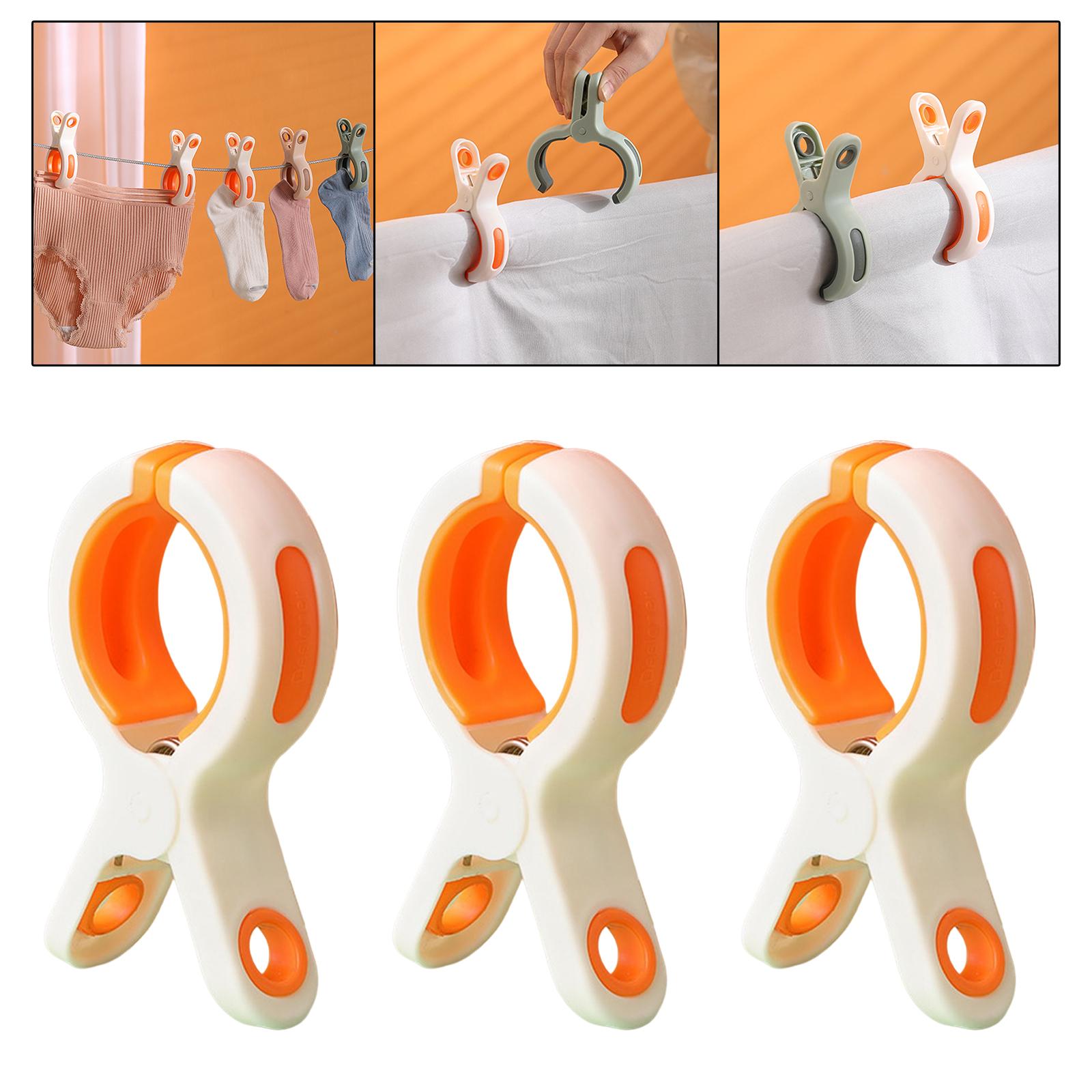3 Pieces Beach Towel Clips Windproof Vacation for Lounge Chairs Beach Chair White