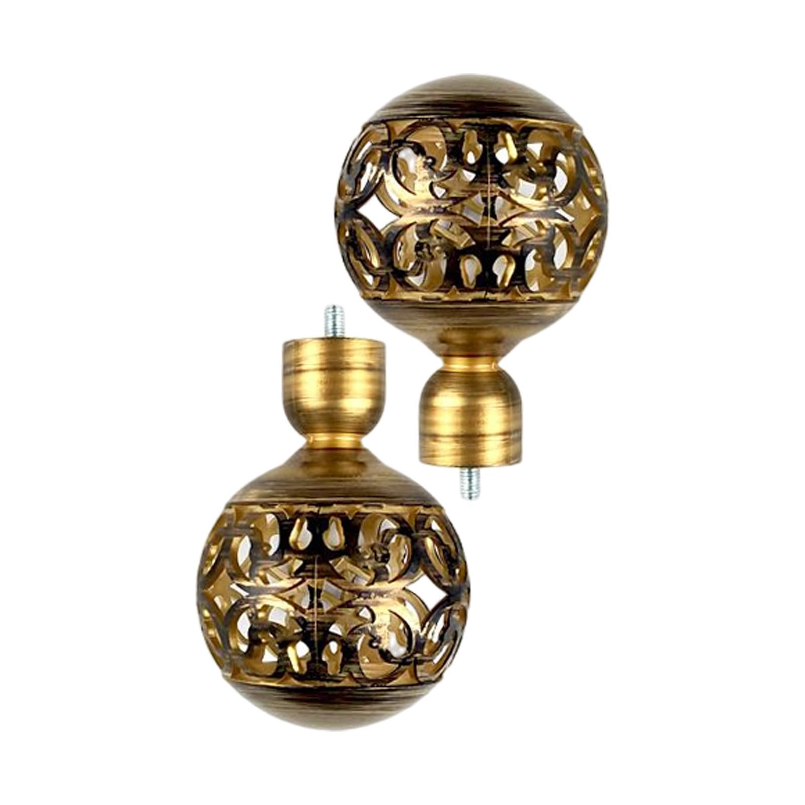 2x Hollow Drapery Rod Finials 3/4 inch Diameter Vintage for Living Room Home