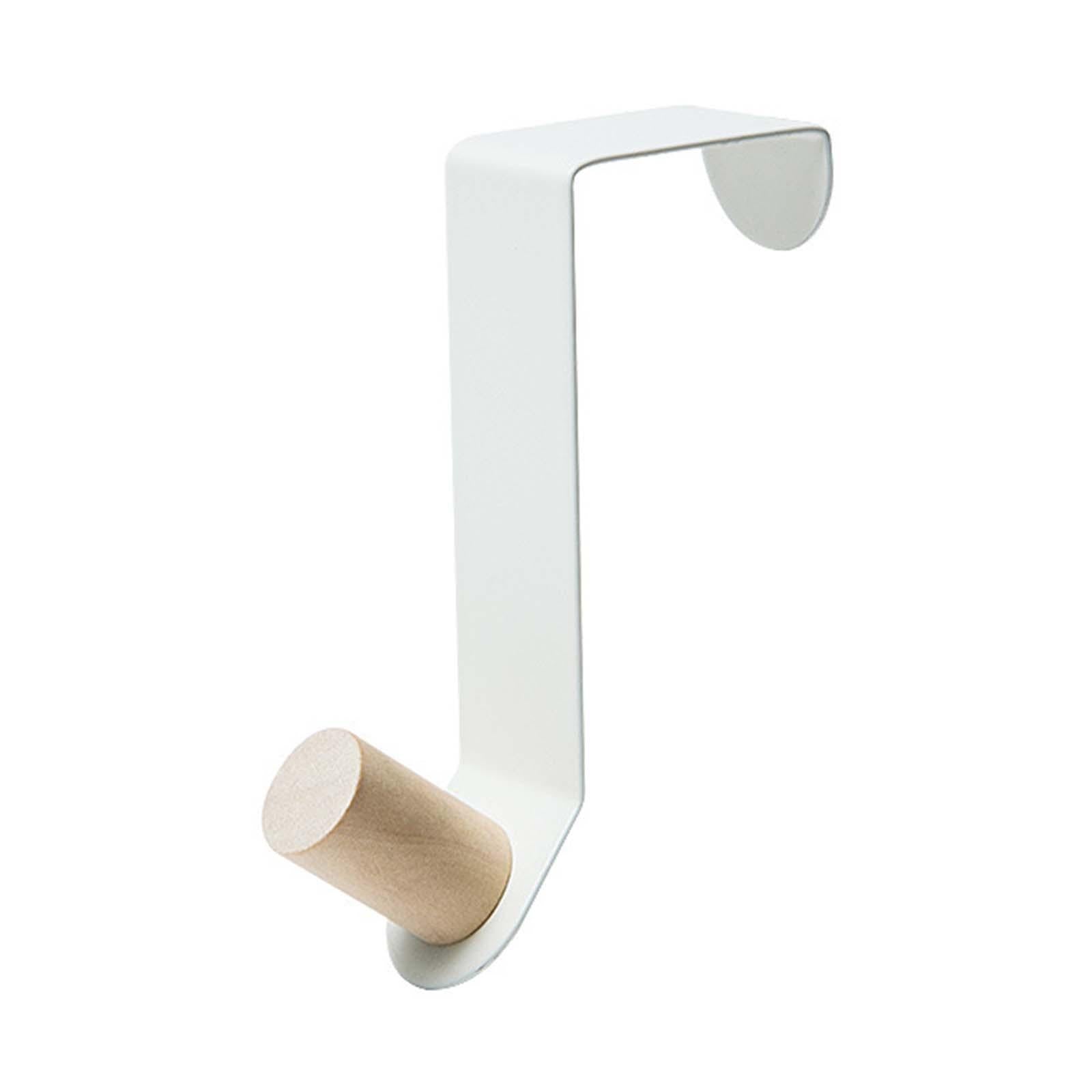 5 Pieces Cabinet Door Hooks Without Drilling Towel Holder for Hats White