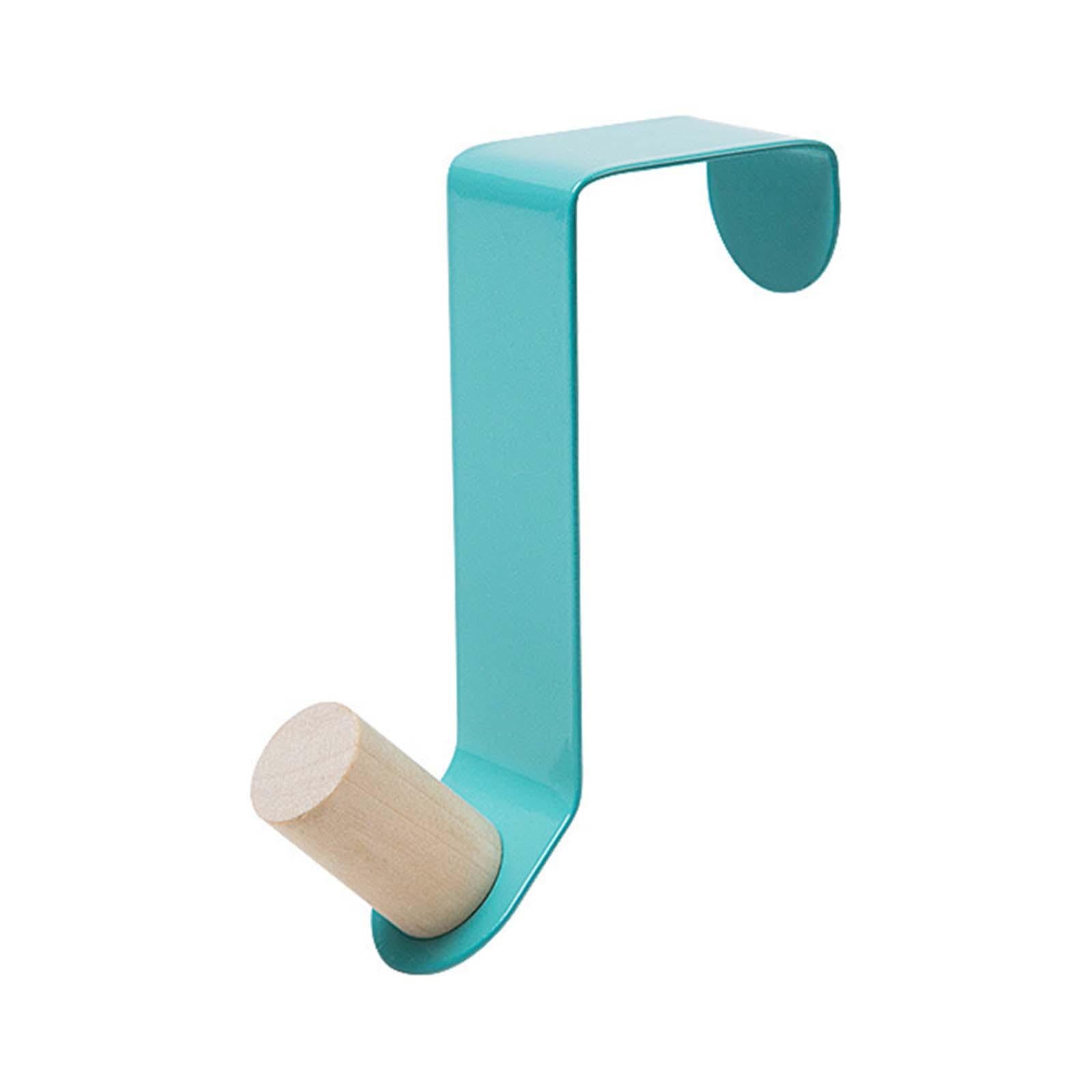 5 Pieces Cabinet Door Hooks Without Drilling Towel Holder for Hats Blue